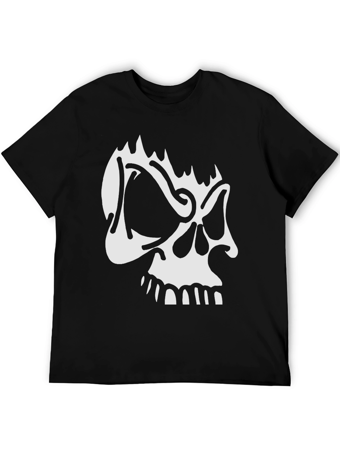 Skull Graphic Print Crew Neck T-Shirt