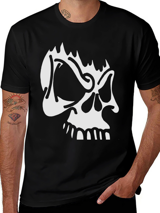 Skull Graphic Print Crew Neck T-Shirt
