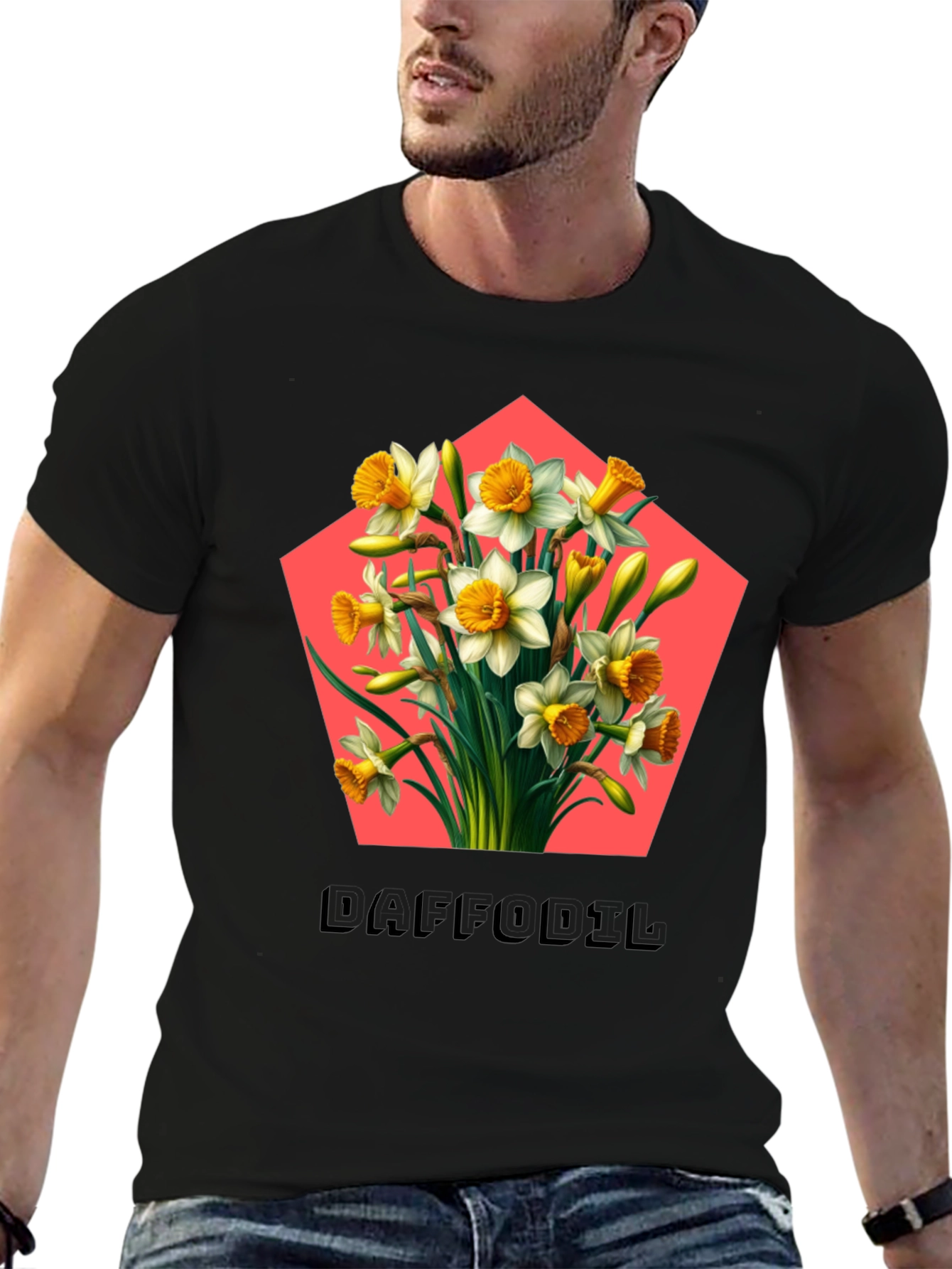 Daffodil Flower Graphic Tee - Botanical Style