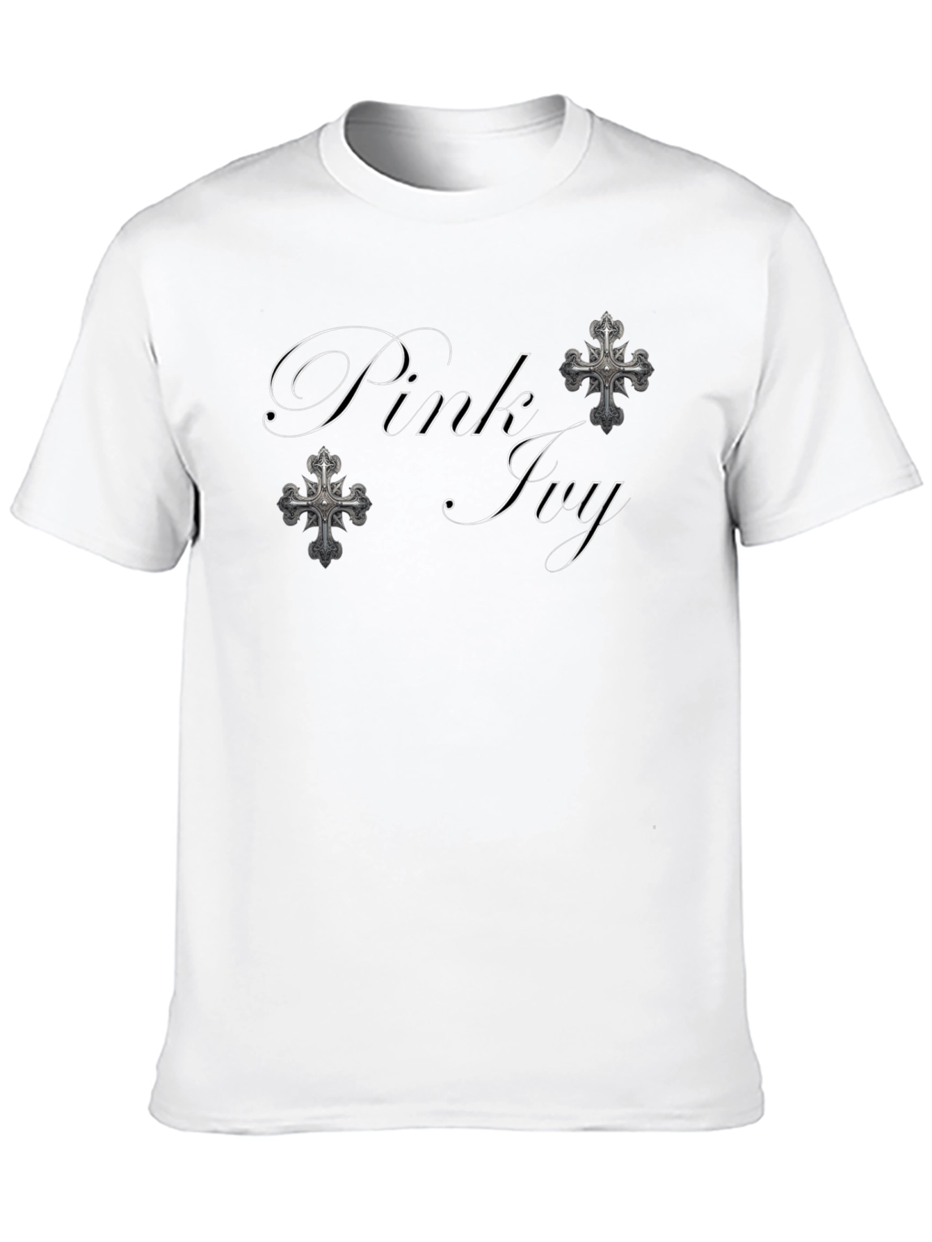 Pink Ivy Gothic Black T-Shirt