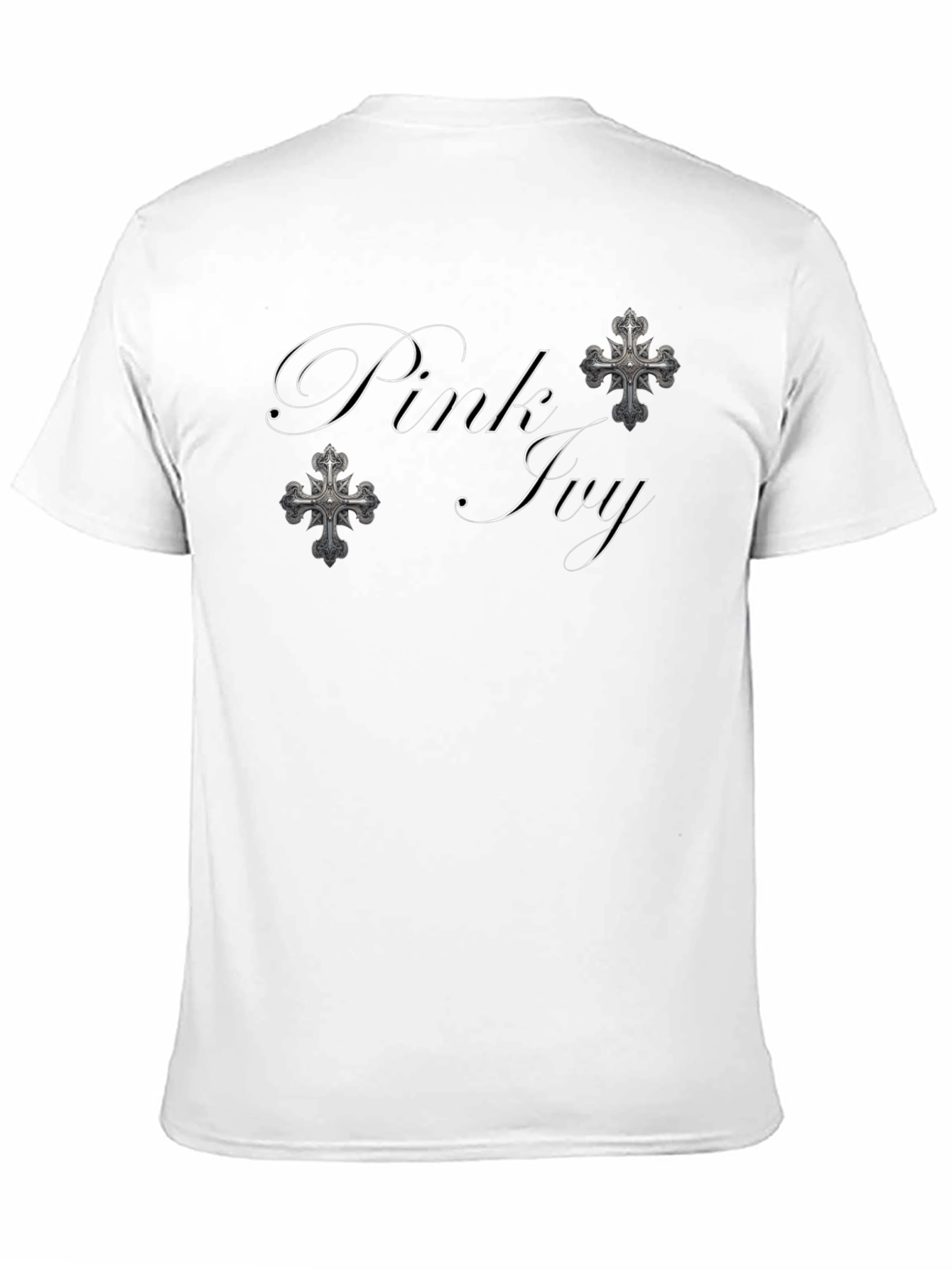 Pink Ivy Gothic Black T-Shirt