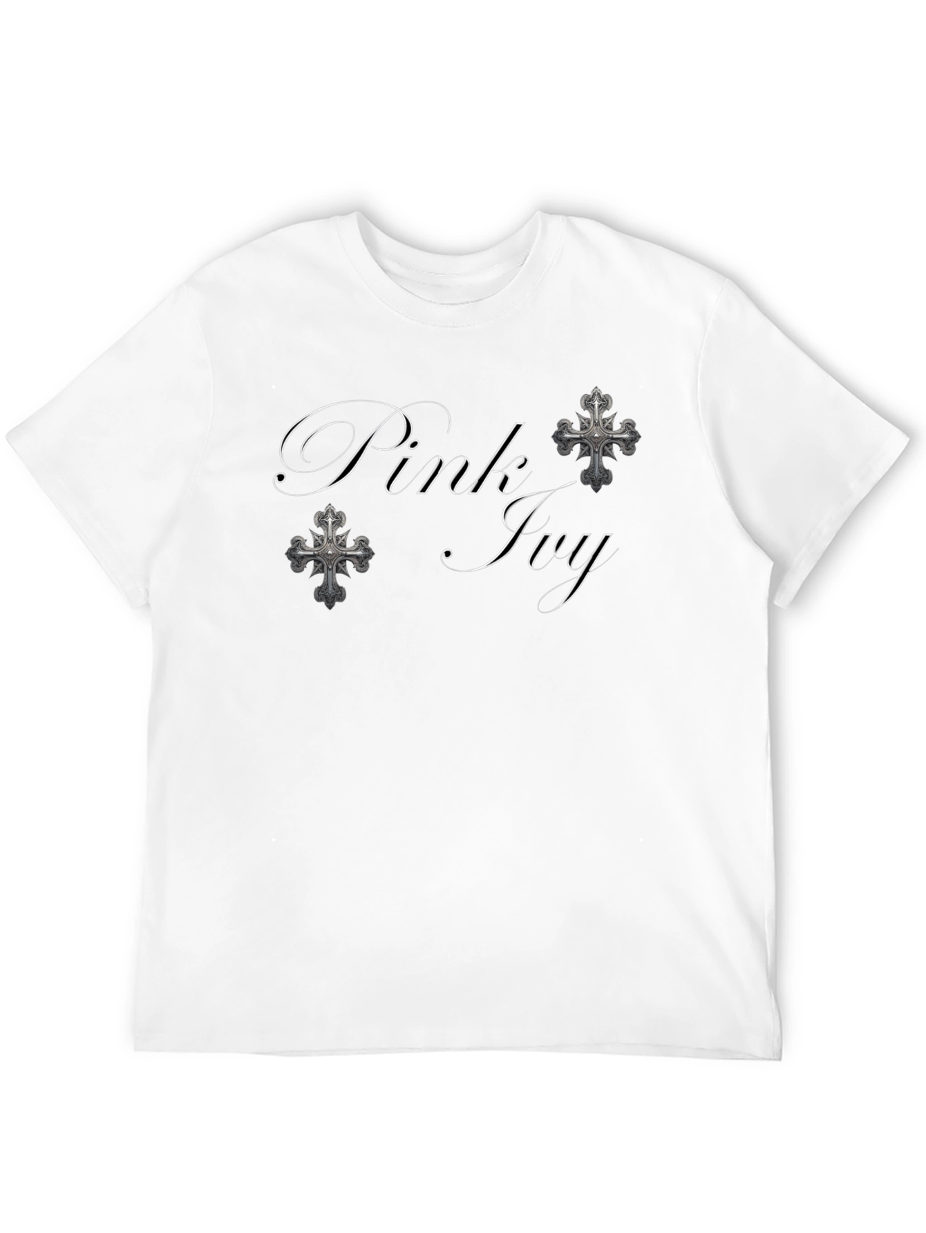 Pink Ivy Gothic Black T-Shirt