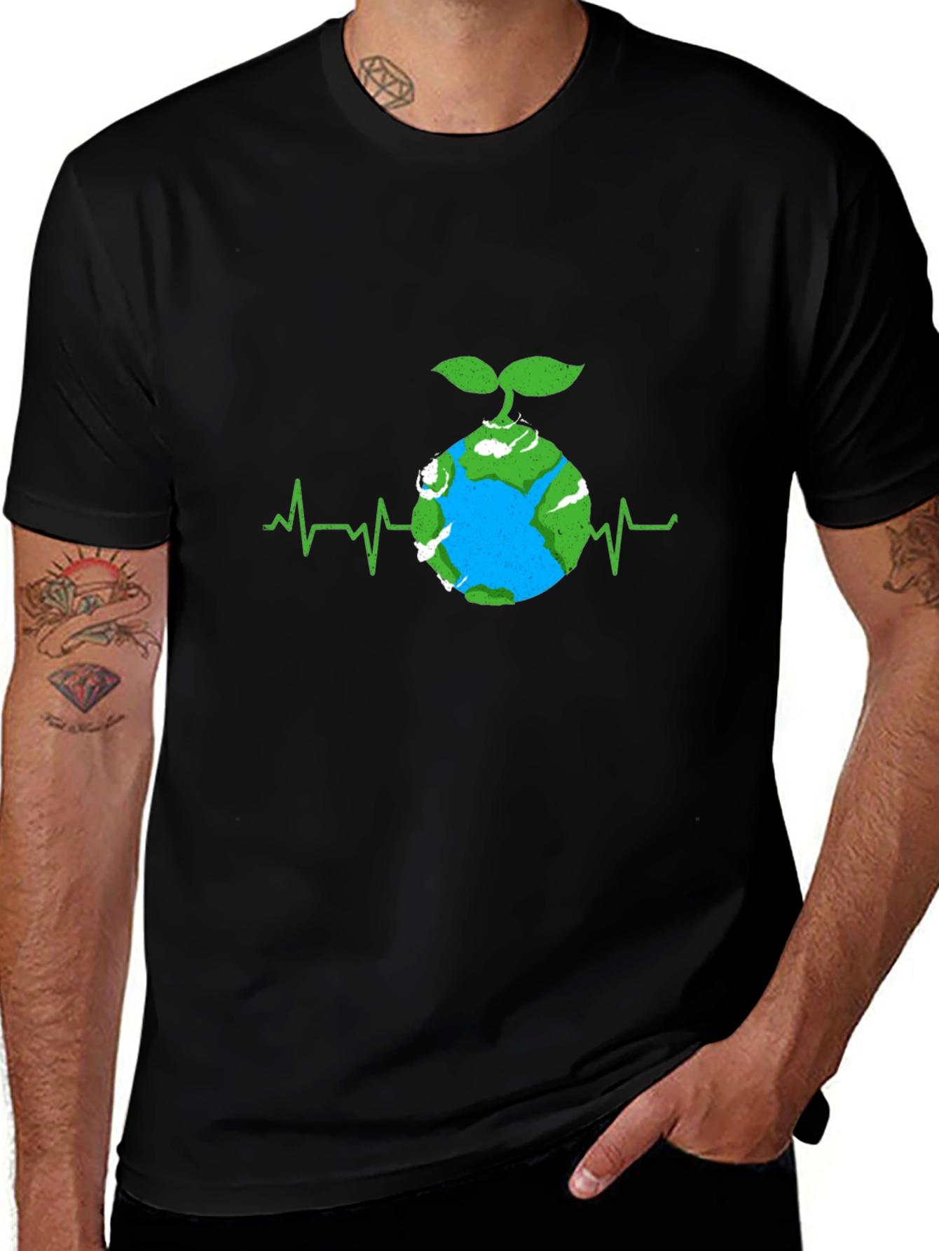 Earth Day Heartbeat T-Shirt - Save the Planet Tee
