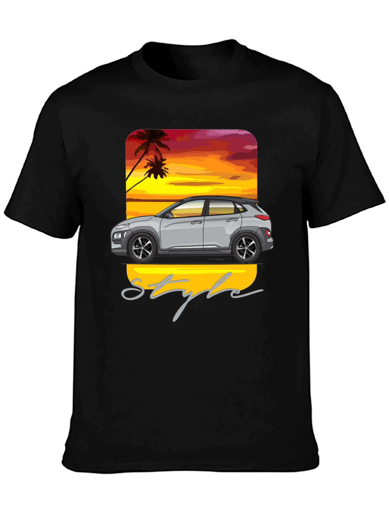 Tropical Car Style Graphic T-Shirt