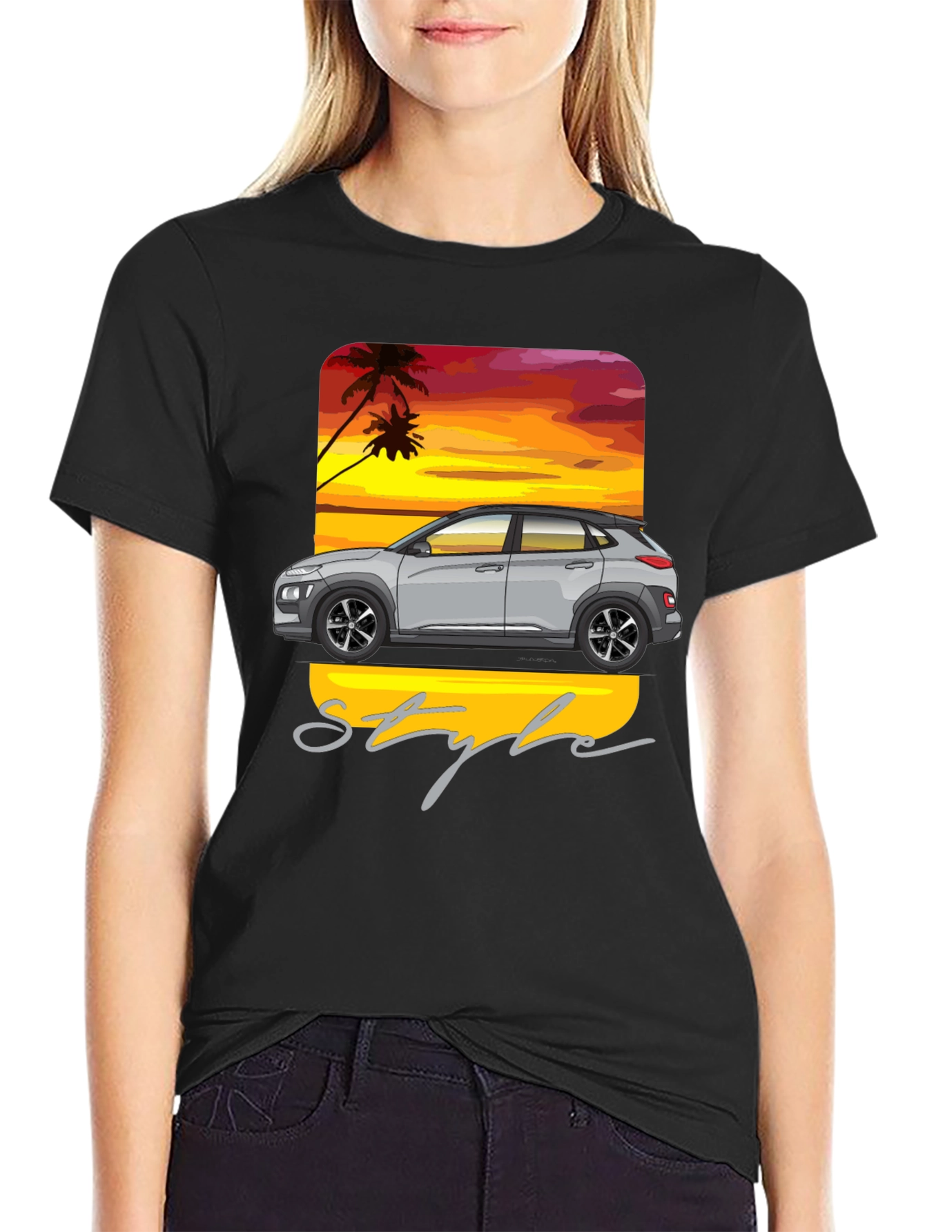 Tropical Car Style Graphic T-Shirt