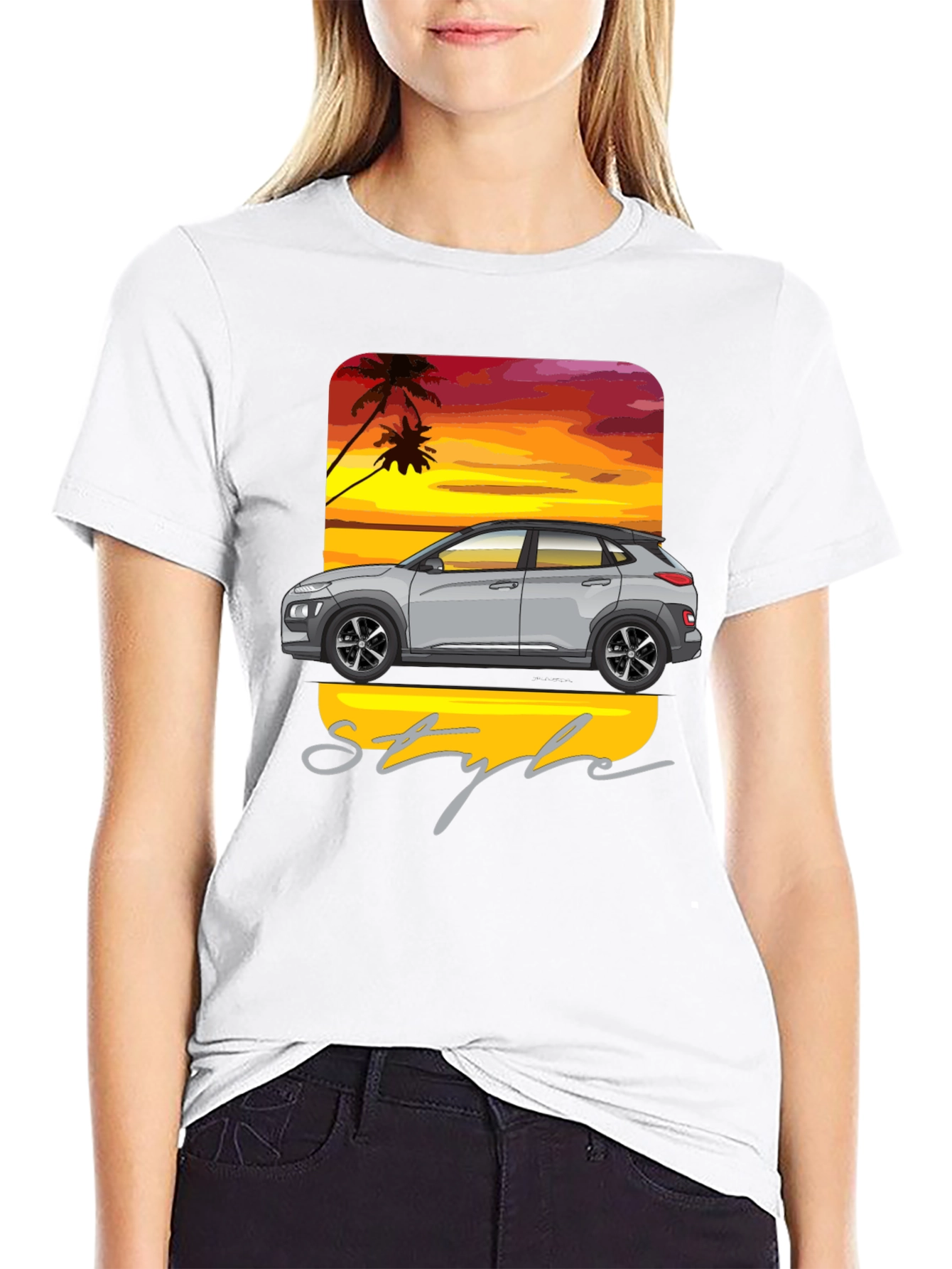Tropical Car Style Graphic T-Shirt