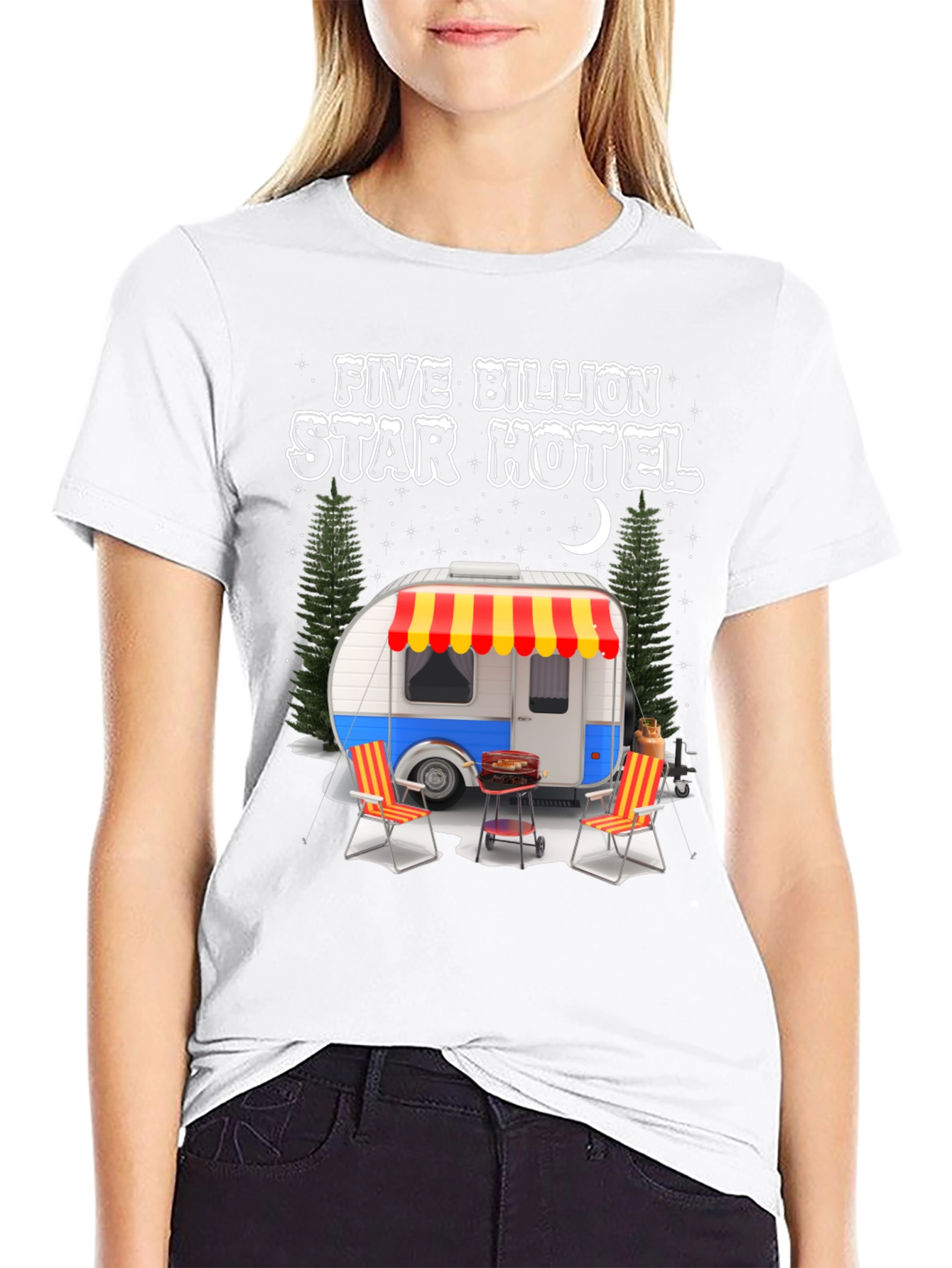 Five Billion Star Hotel Camping Graphic Tee