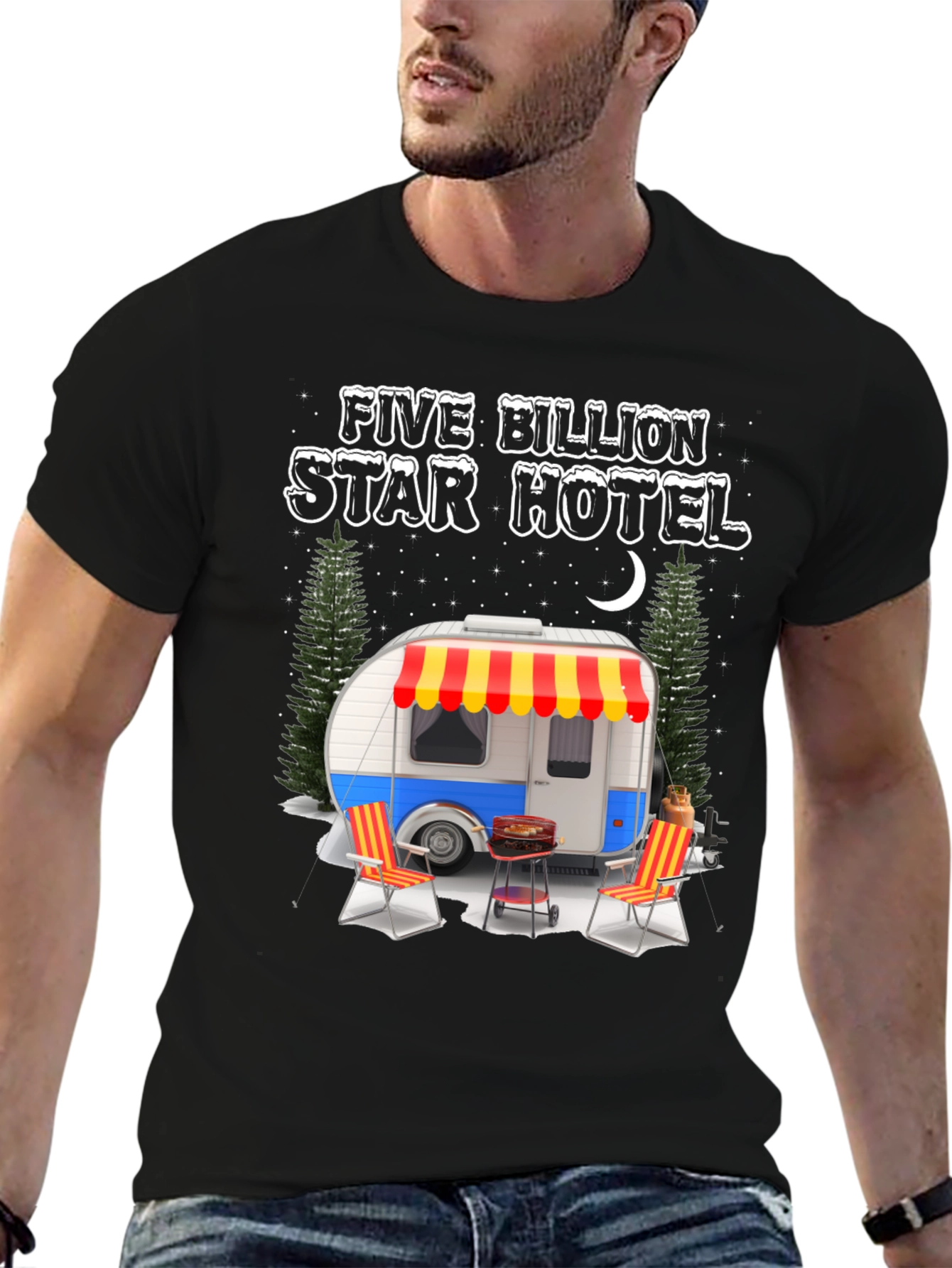 Five Billion Star Hotel Camping Graphic Tee
