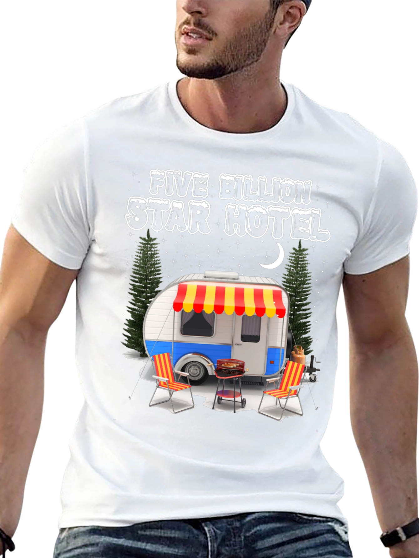 Five Billion Star Hotel Camping Graphic Tee