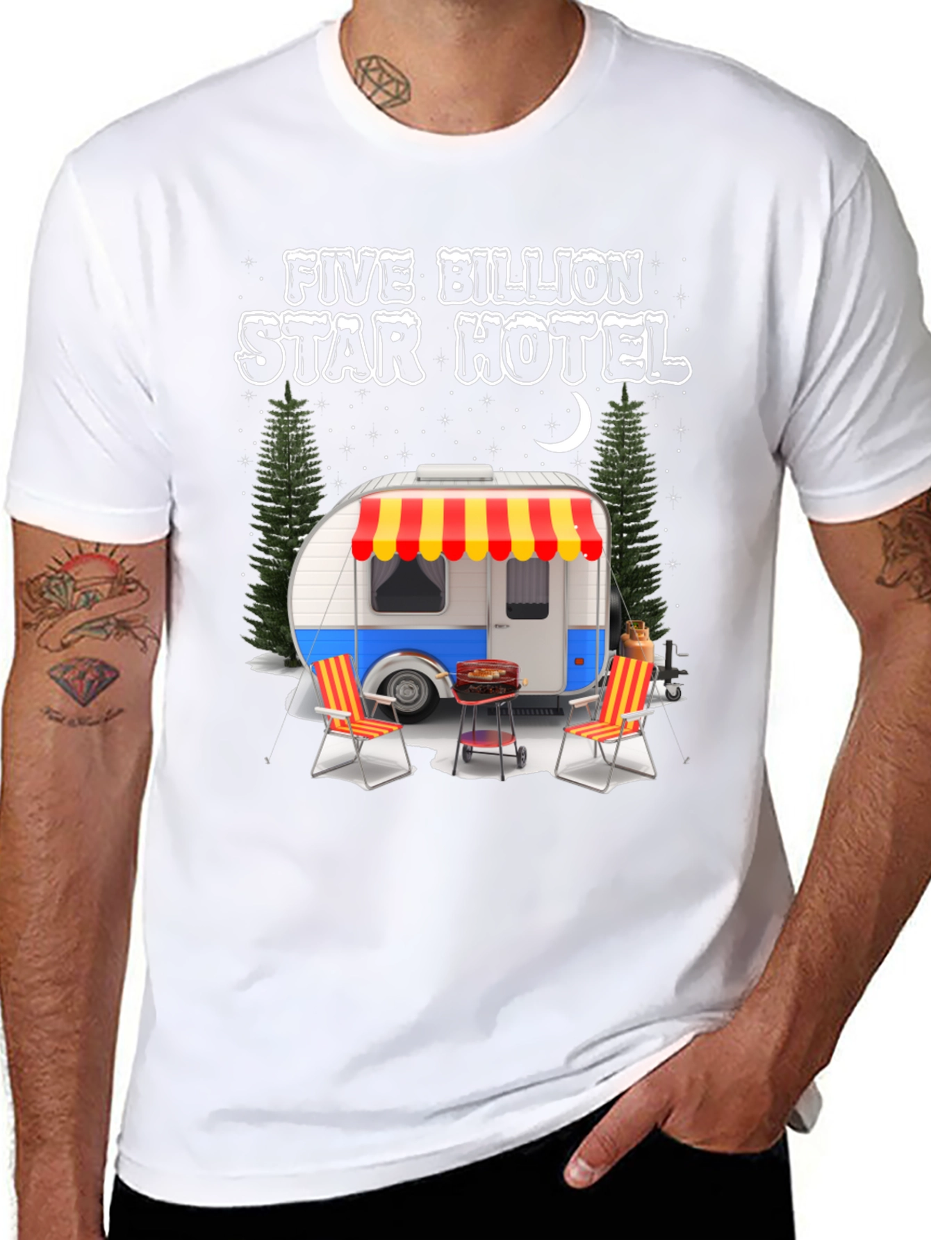 Five Billion Star Hotel Camping Graphic Tee