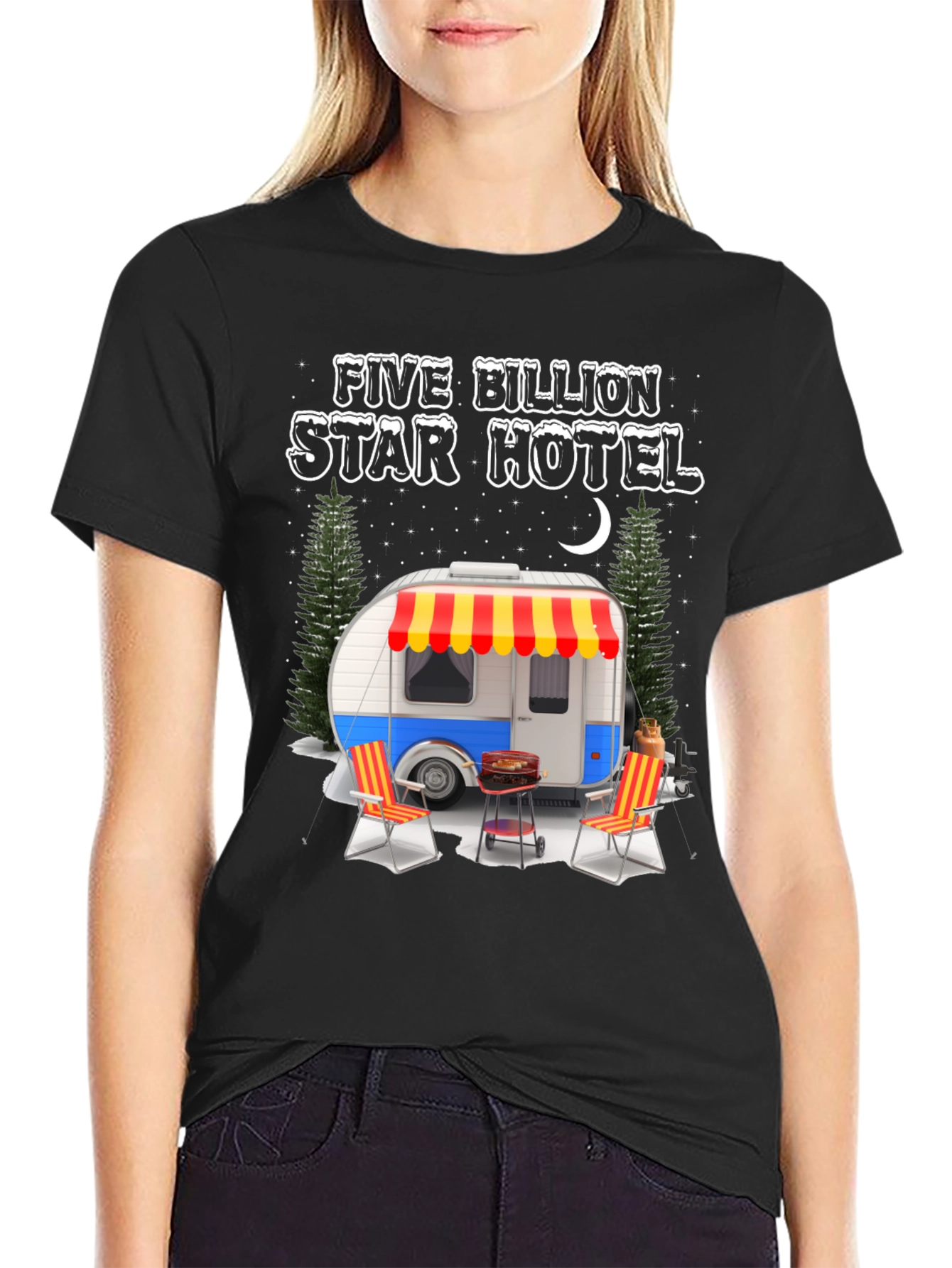 Five Billion Star Hotel Camping Graphic Tee