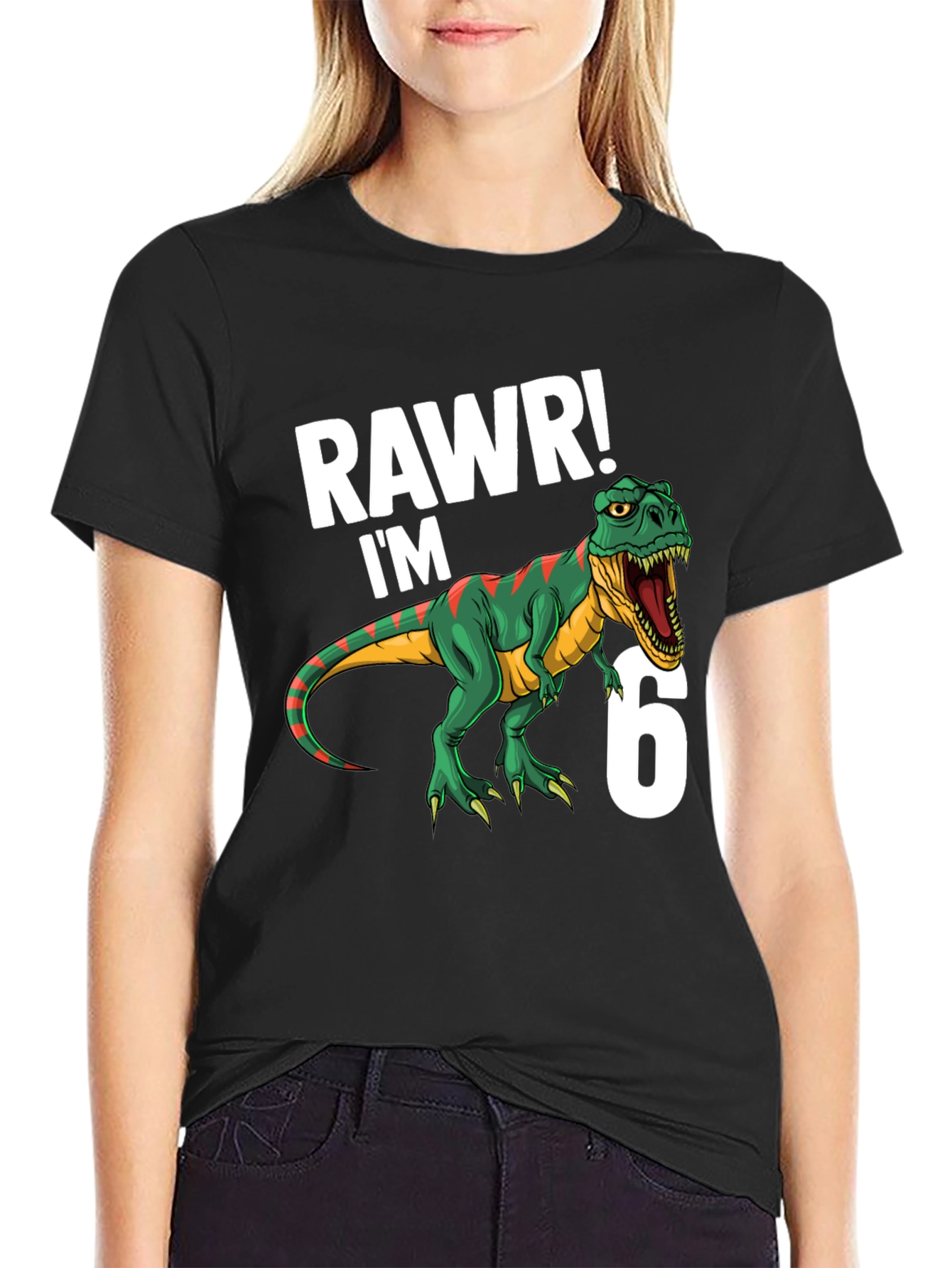 RAWR! Im 6! Dinosaur Birthday T-Shirt