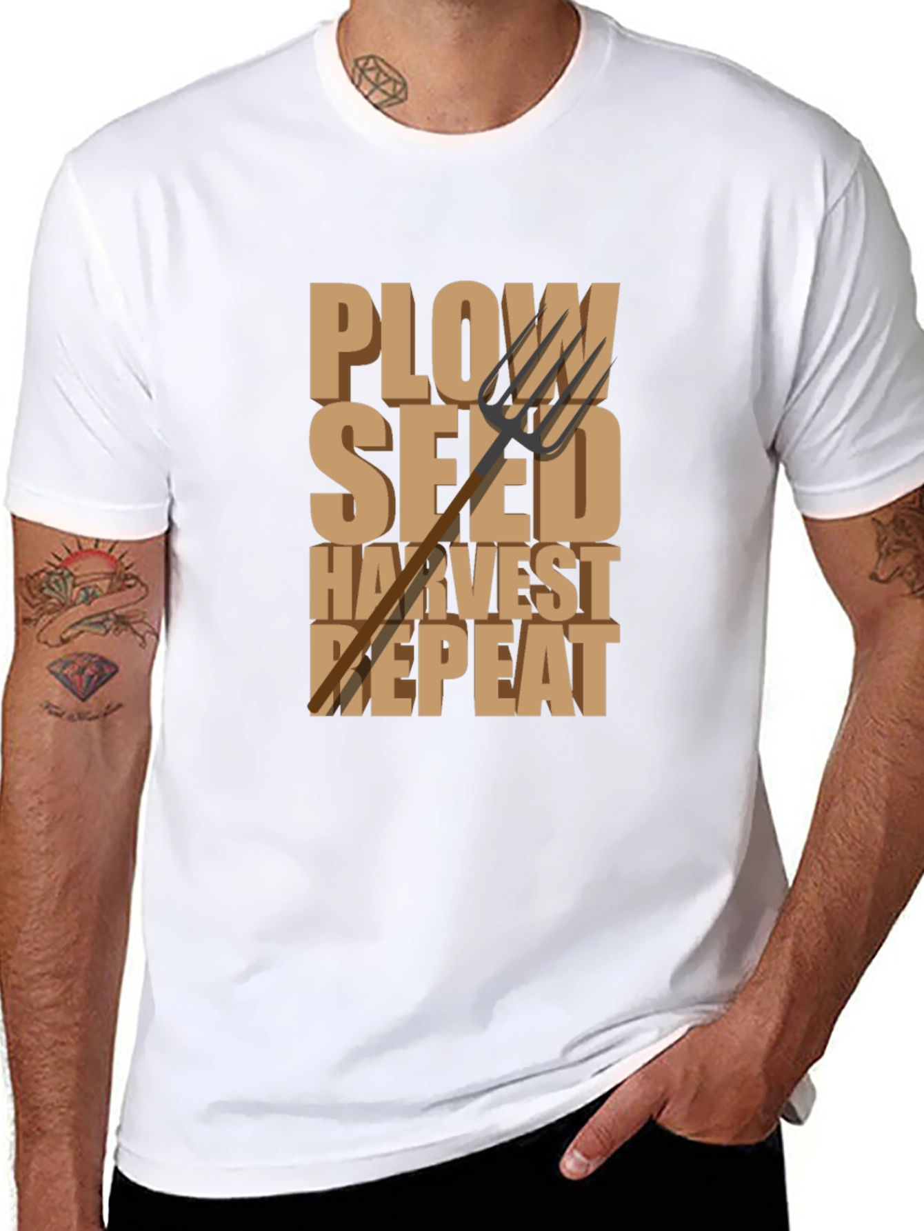 Farmers Life T-Shirt - Plow Seed Harvest Repeat
