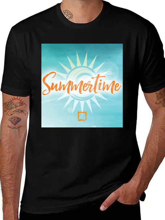 Summertime Graphic T-Shirt - Black Casual Tee