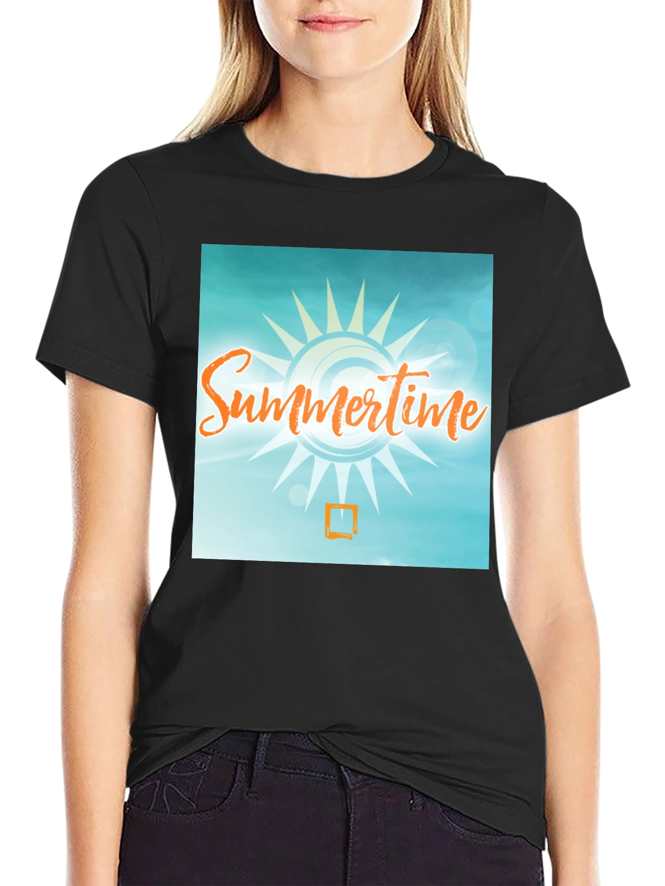 Summertime Graphic T-Shirt - Black Casual Tee