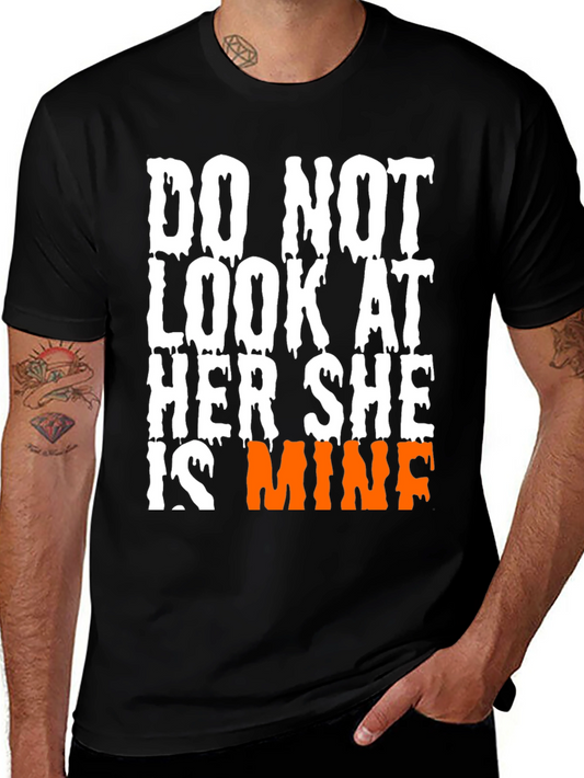 Funny Shes Mine Graphic Tee - Black