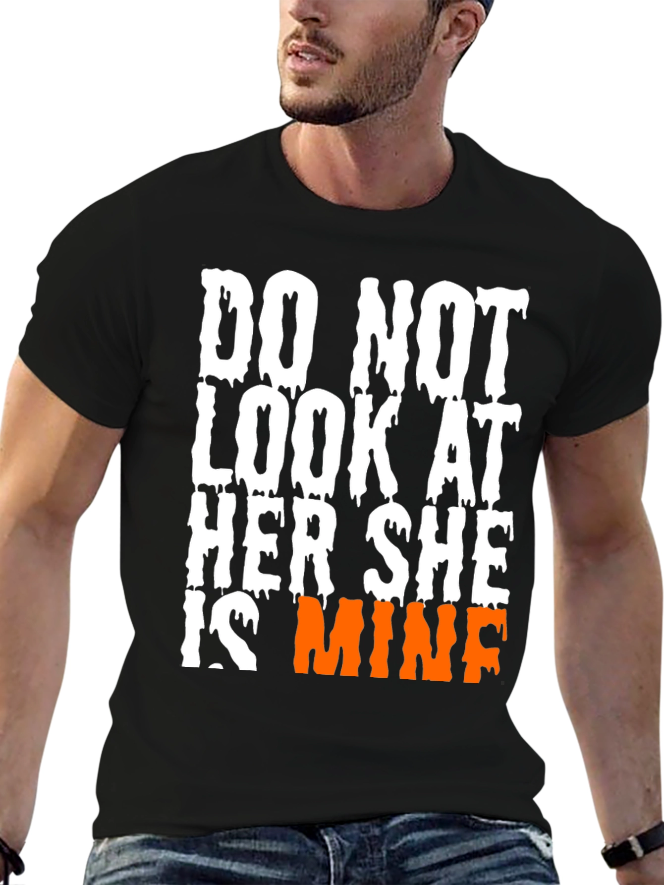 Funny Shes Mine Graphic Tee - Black