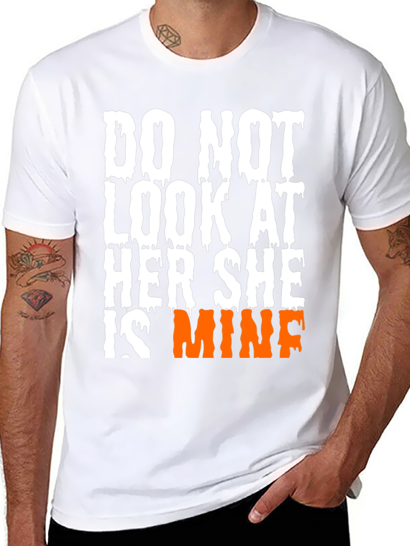 Funny Shes Mine Graphic Tee - Black