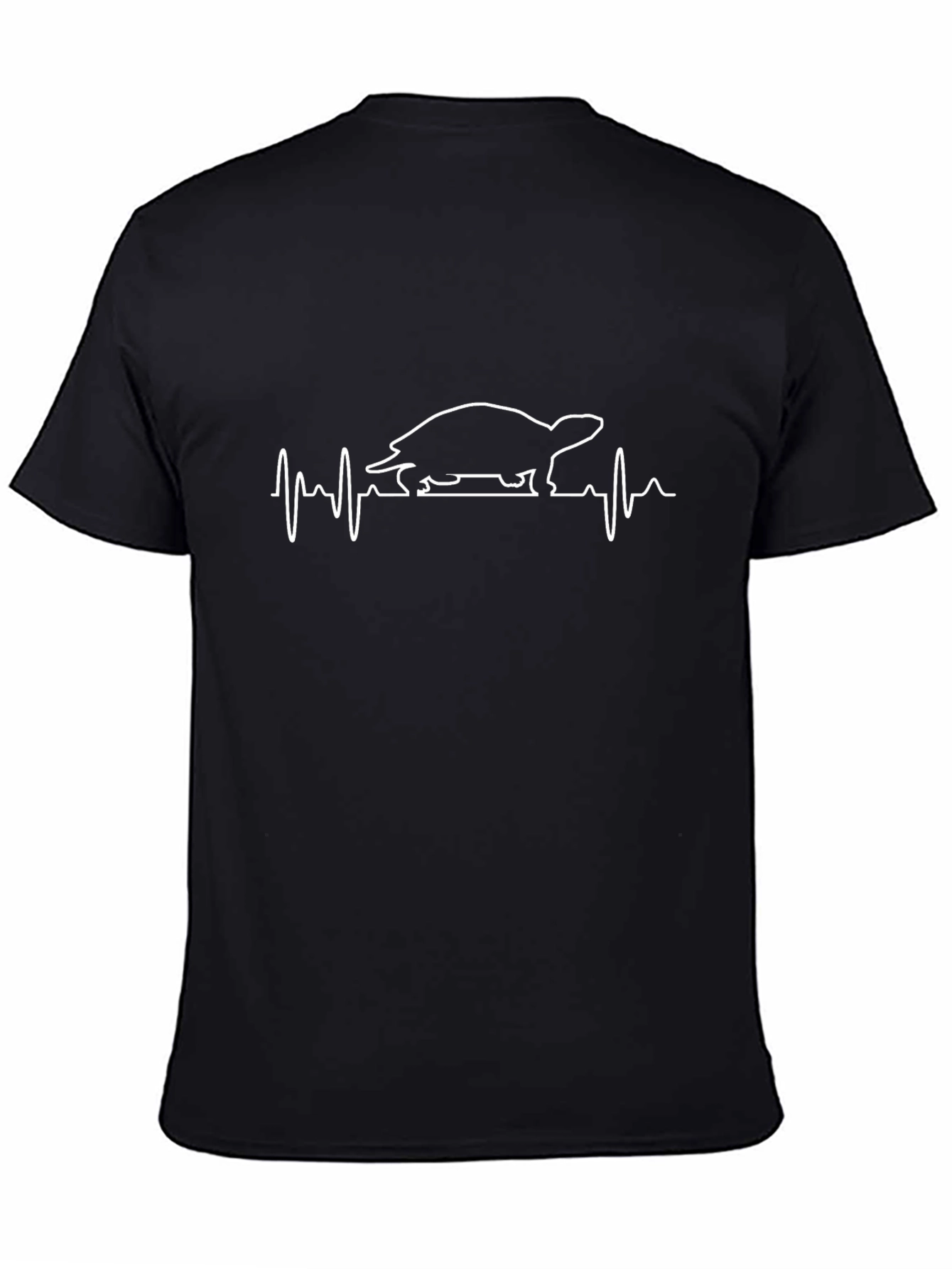 Turtle Heartbeat T-Shirt - Black Cotton Tee