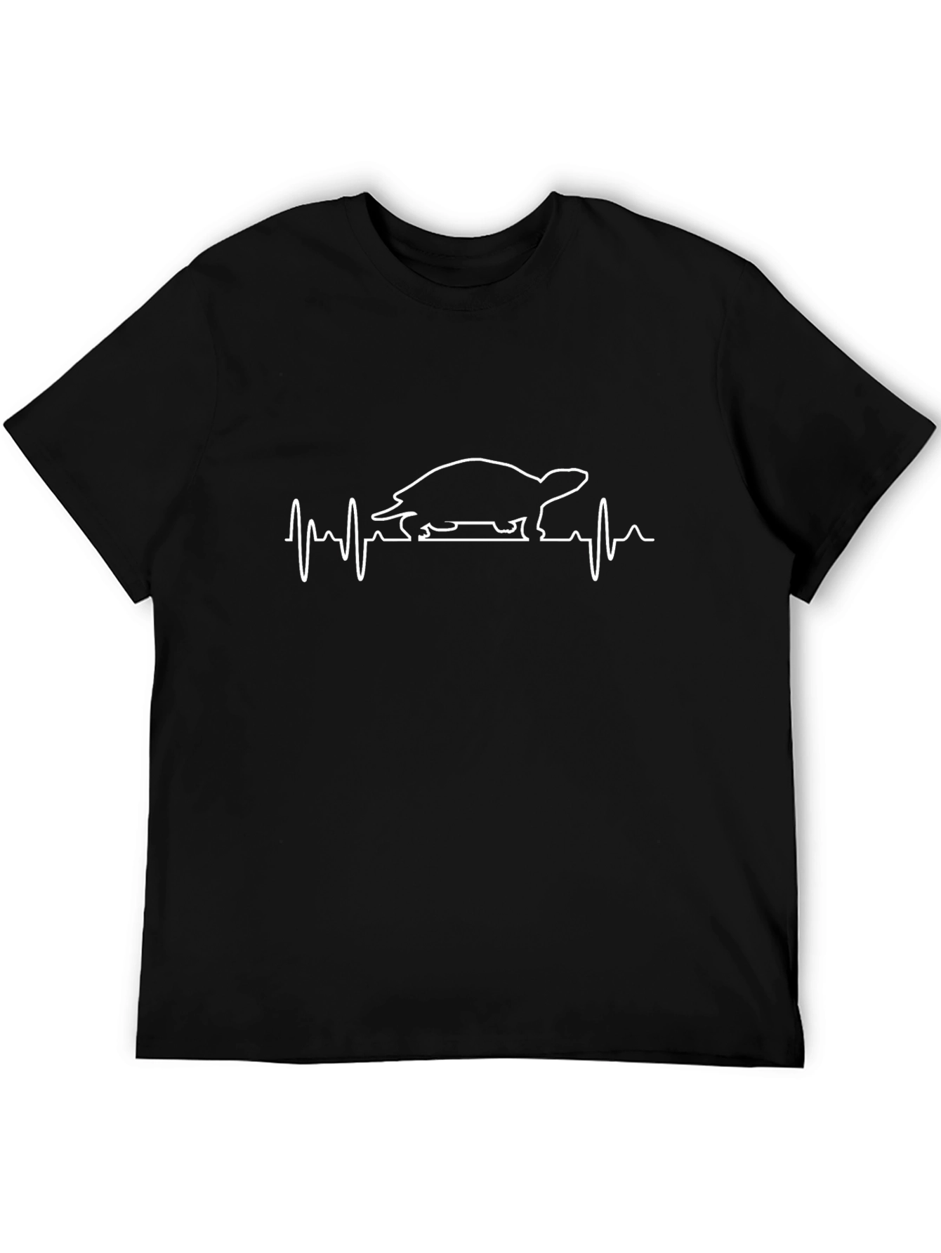 Turtle Heartbeat T-Shirt - Black Cotton Tee