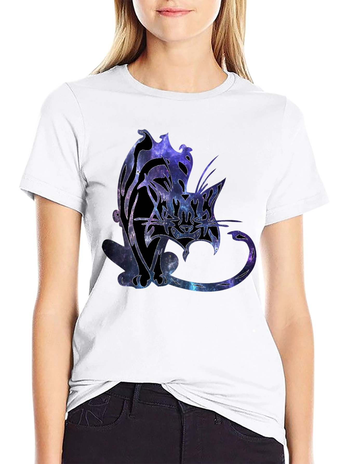 Galaxy Cat Graphic T-Shirt - Unique Space Design