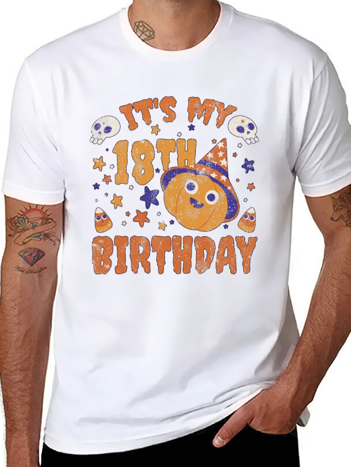 Halloween 18th Birthday T-Shirt - Pumpkin Design