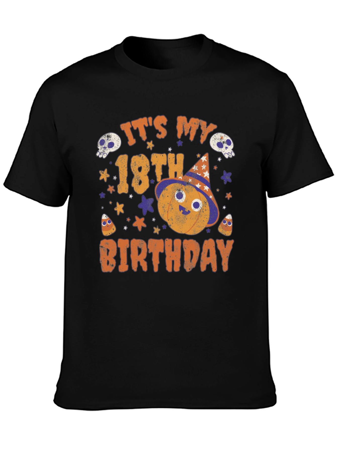 Halloween 18th Birthday T-Shirt - Pumpkin Design