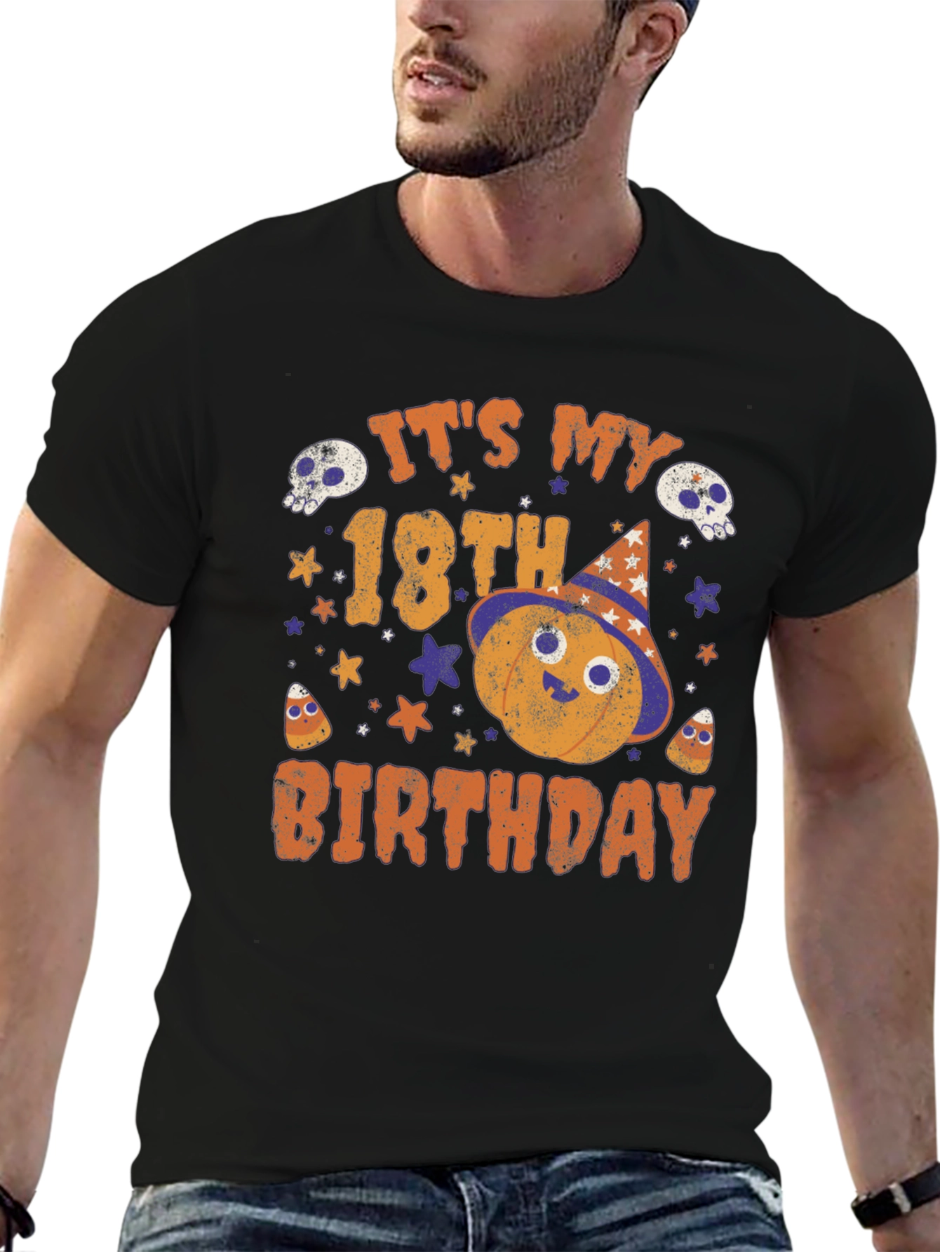 Halloween 18th Birthday T-Shirt - Pumpkin Design