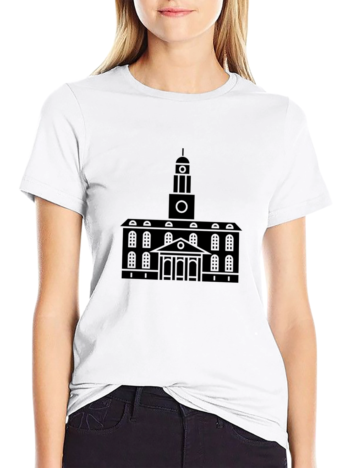 Mens Building Graphic Black T-Shirt