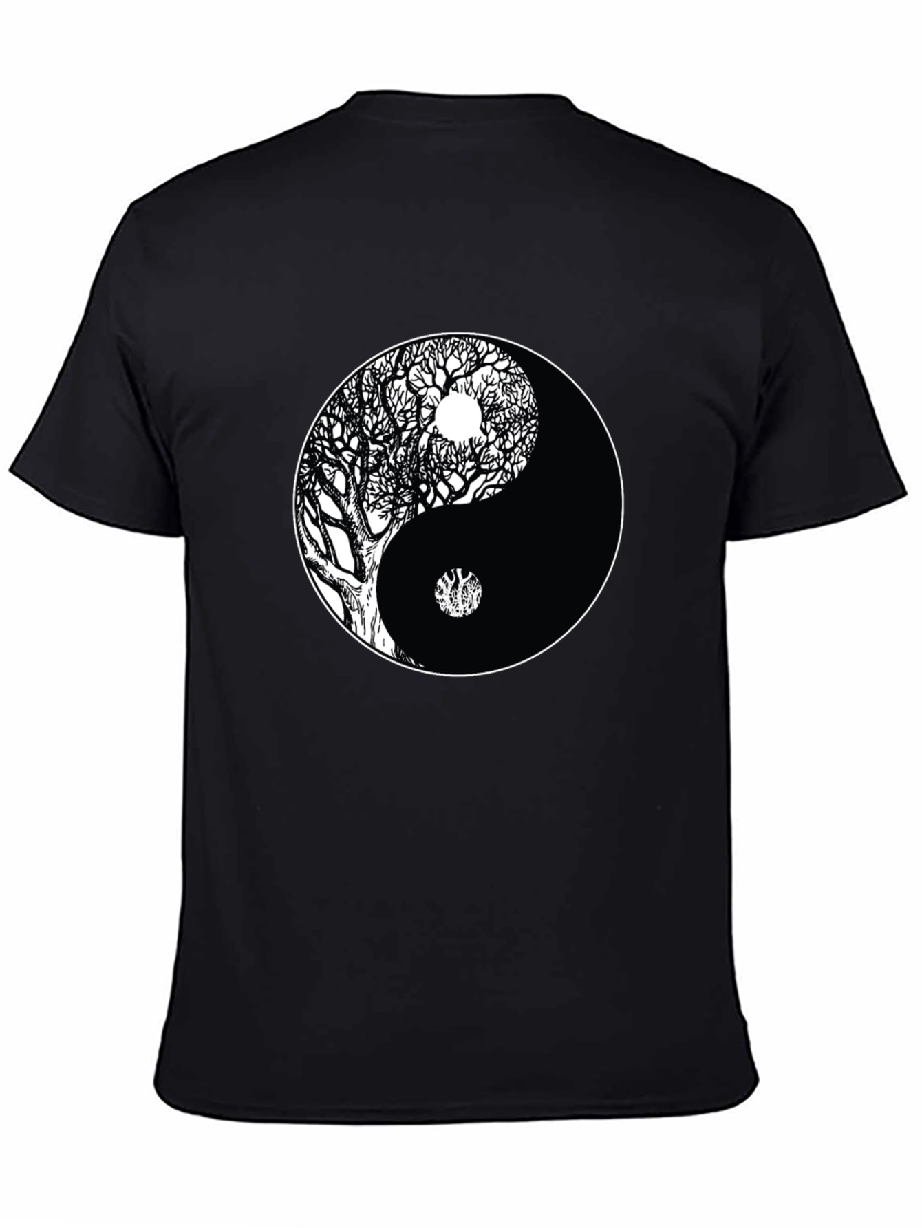 Yin Yang Tree Black T-Shirt
