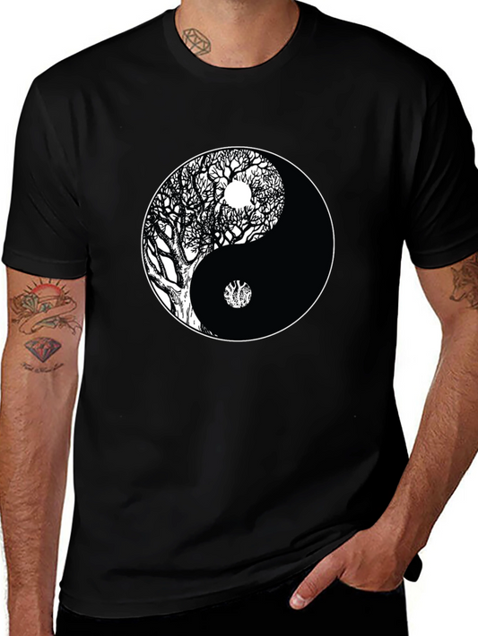 Yin Yang Tree Black T-Shirt