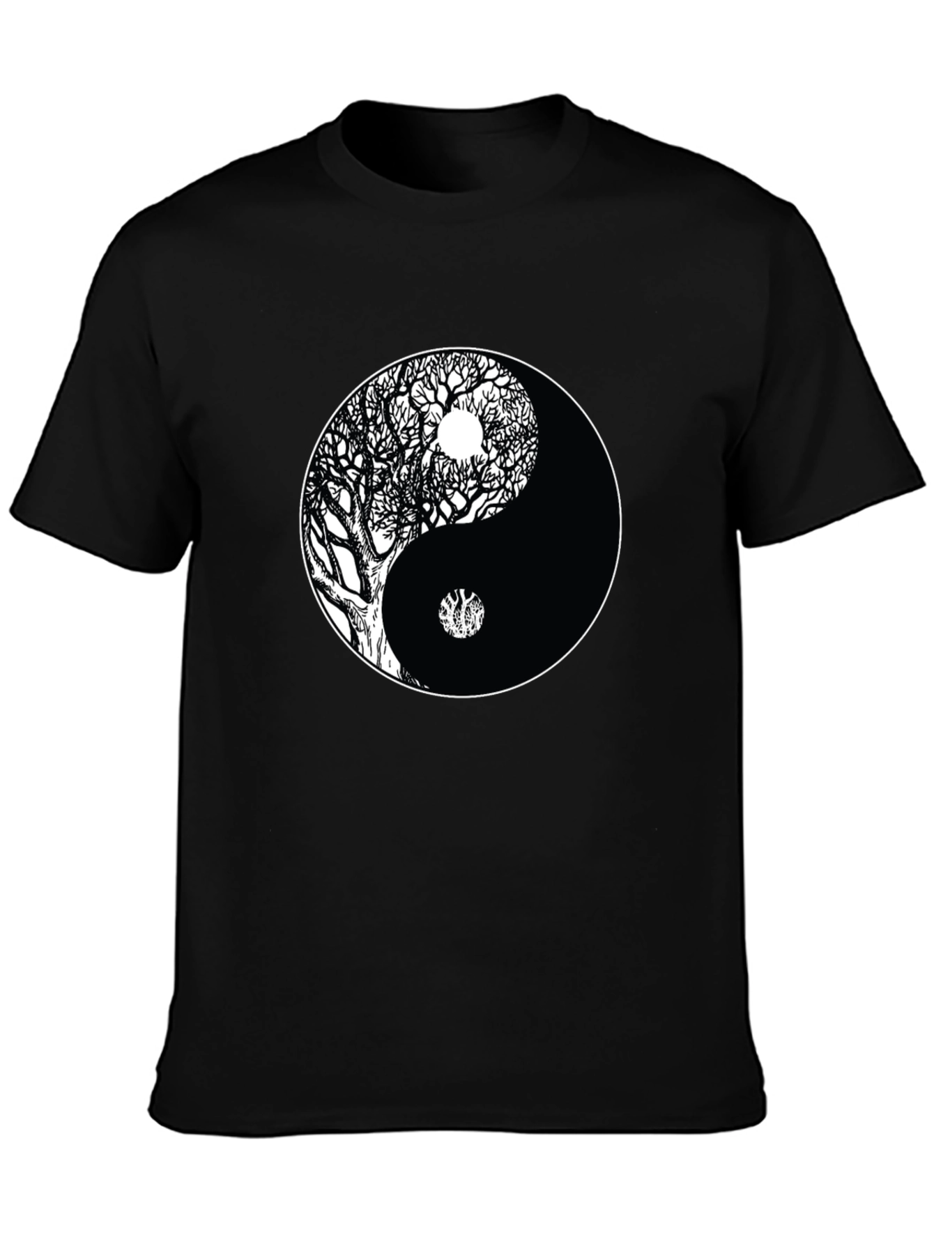 Yin Yang Tree Black T-Shirt
