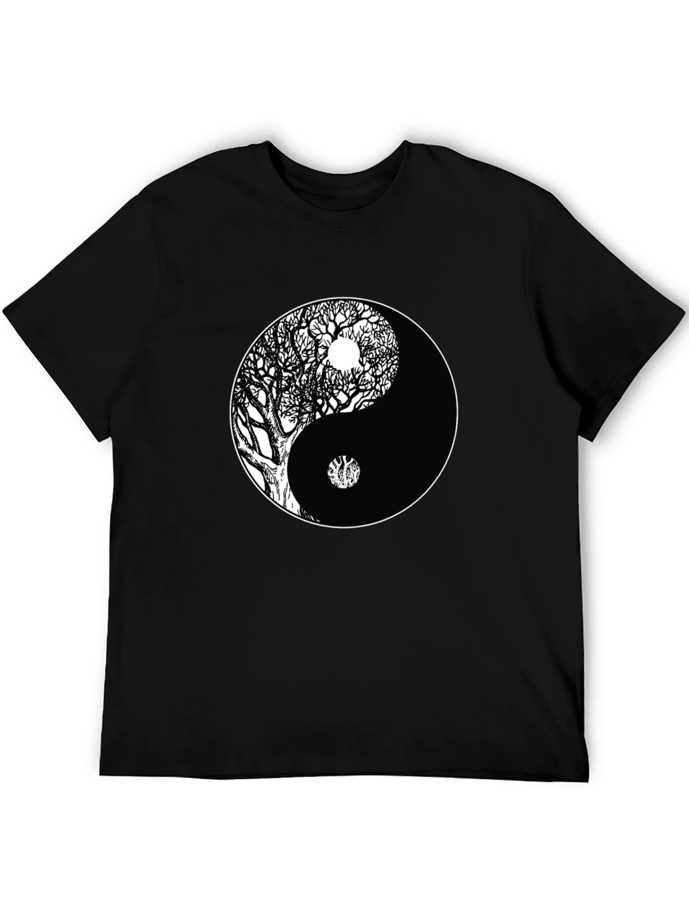 Yin Yang Tree Black T-Shirt