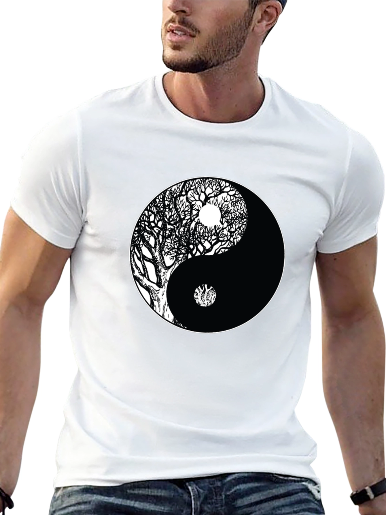 Yin Yang Tree Black T-Shirt