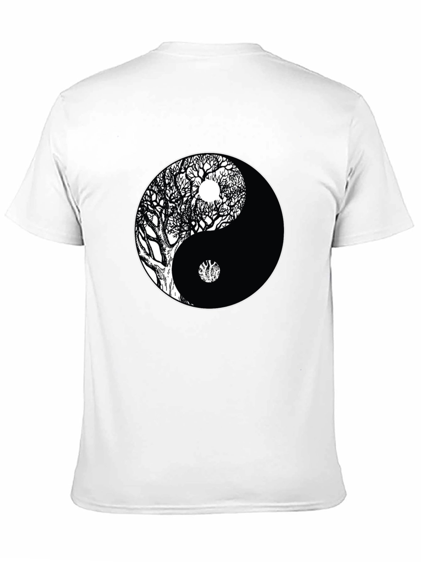 Yin Yang Tree Black T-Shirt