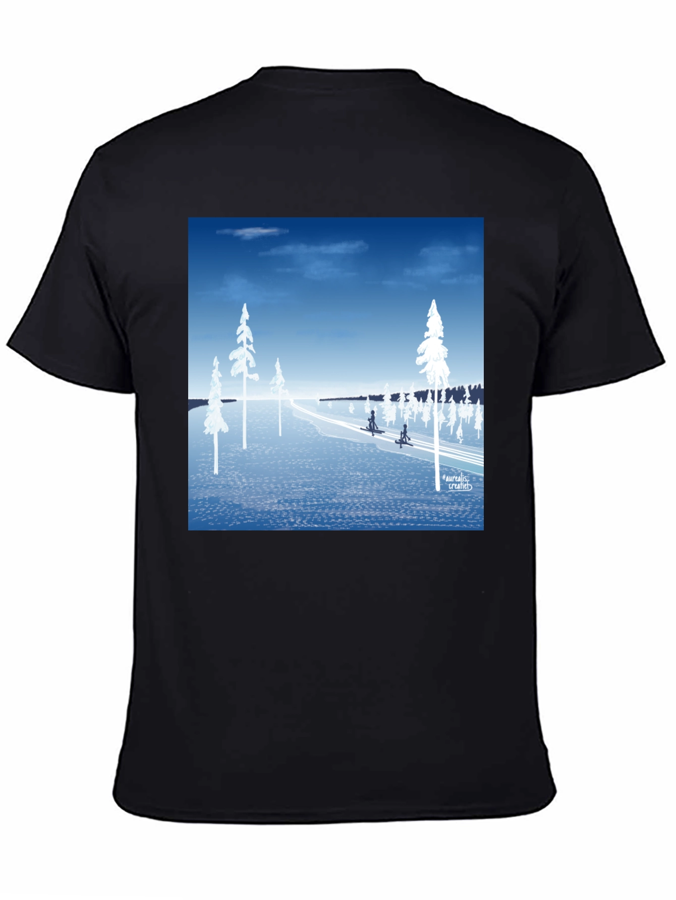 Winter Landscape Tee: Nordic Skiing Design