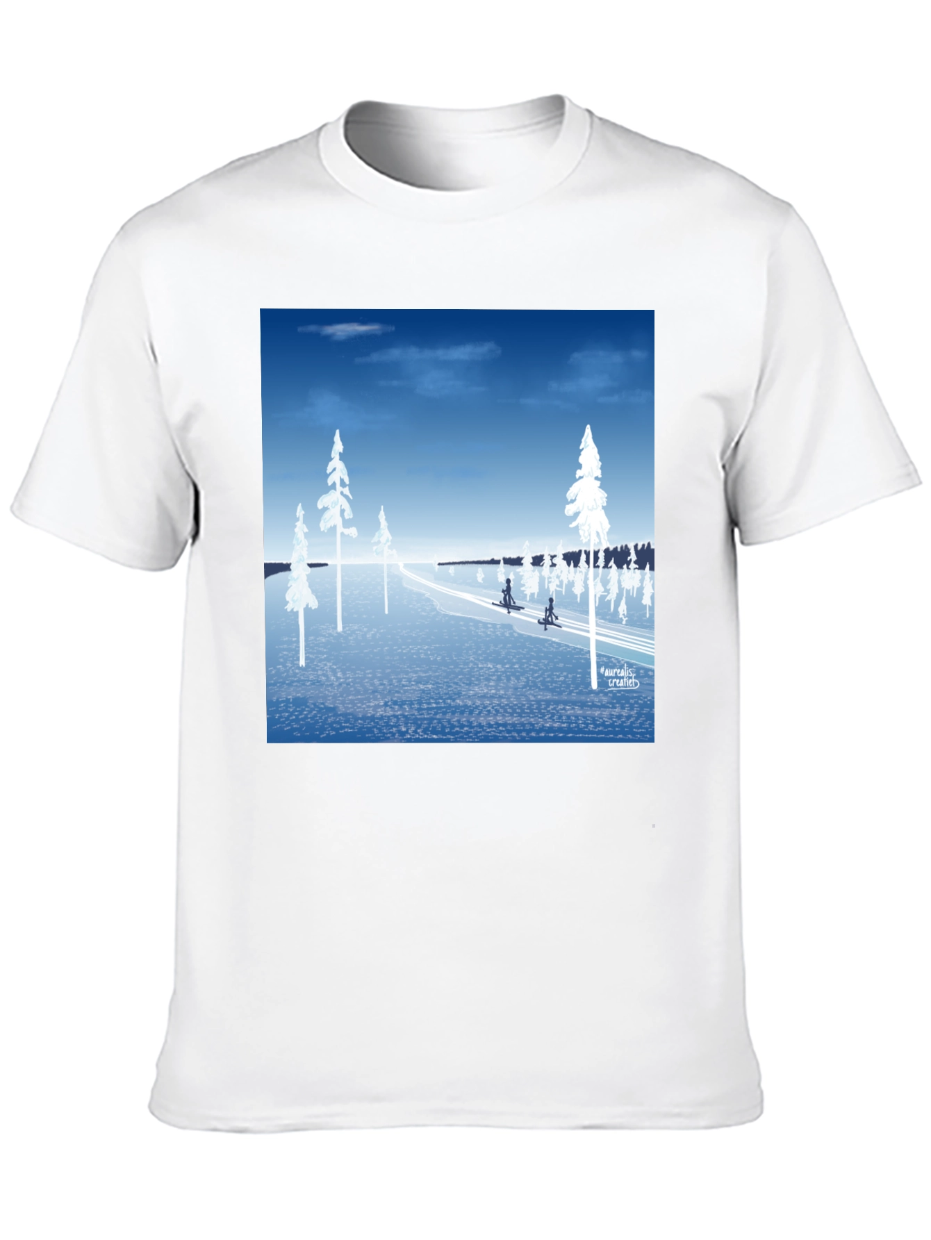 Winter Landscape Tee: Nordic Skiing Design