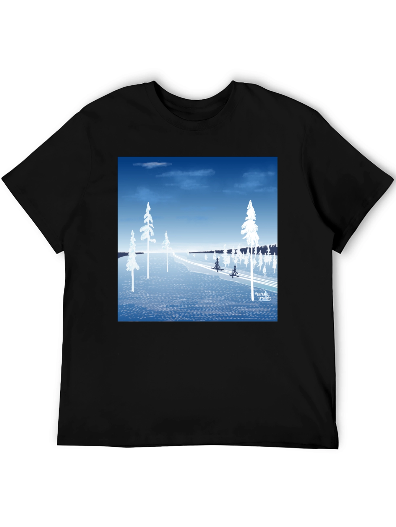 Winter Landscape Tee: Nordic Skiing Design