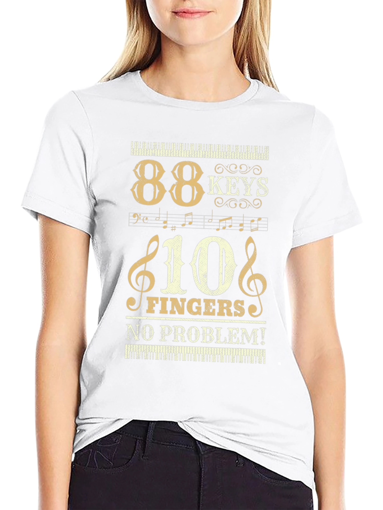 88 Keys 10 Fingers Piano T-Shirt Musician Tee