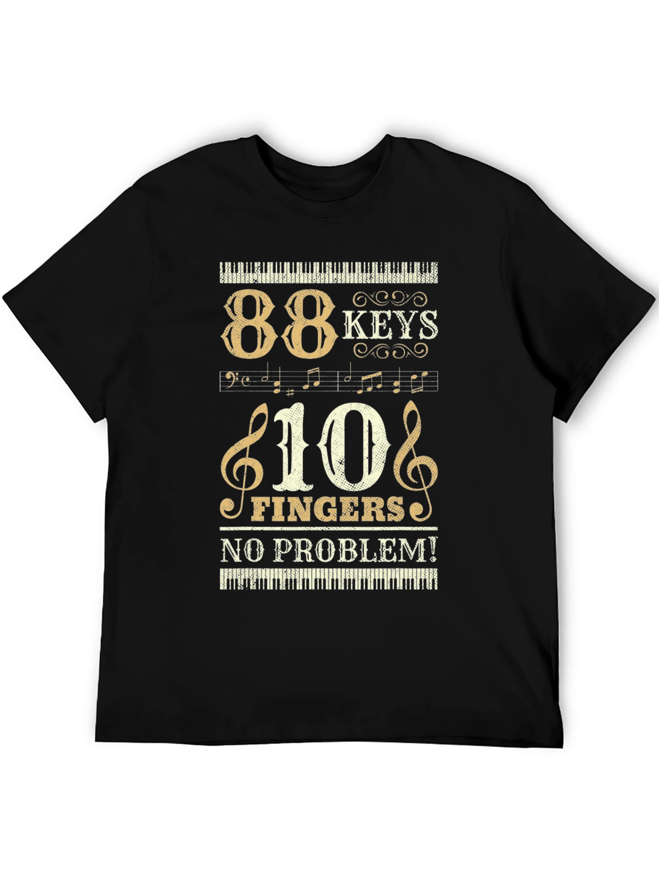 88 Keys 10 Fingers Piano T-Shirt Musician Tee
