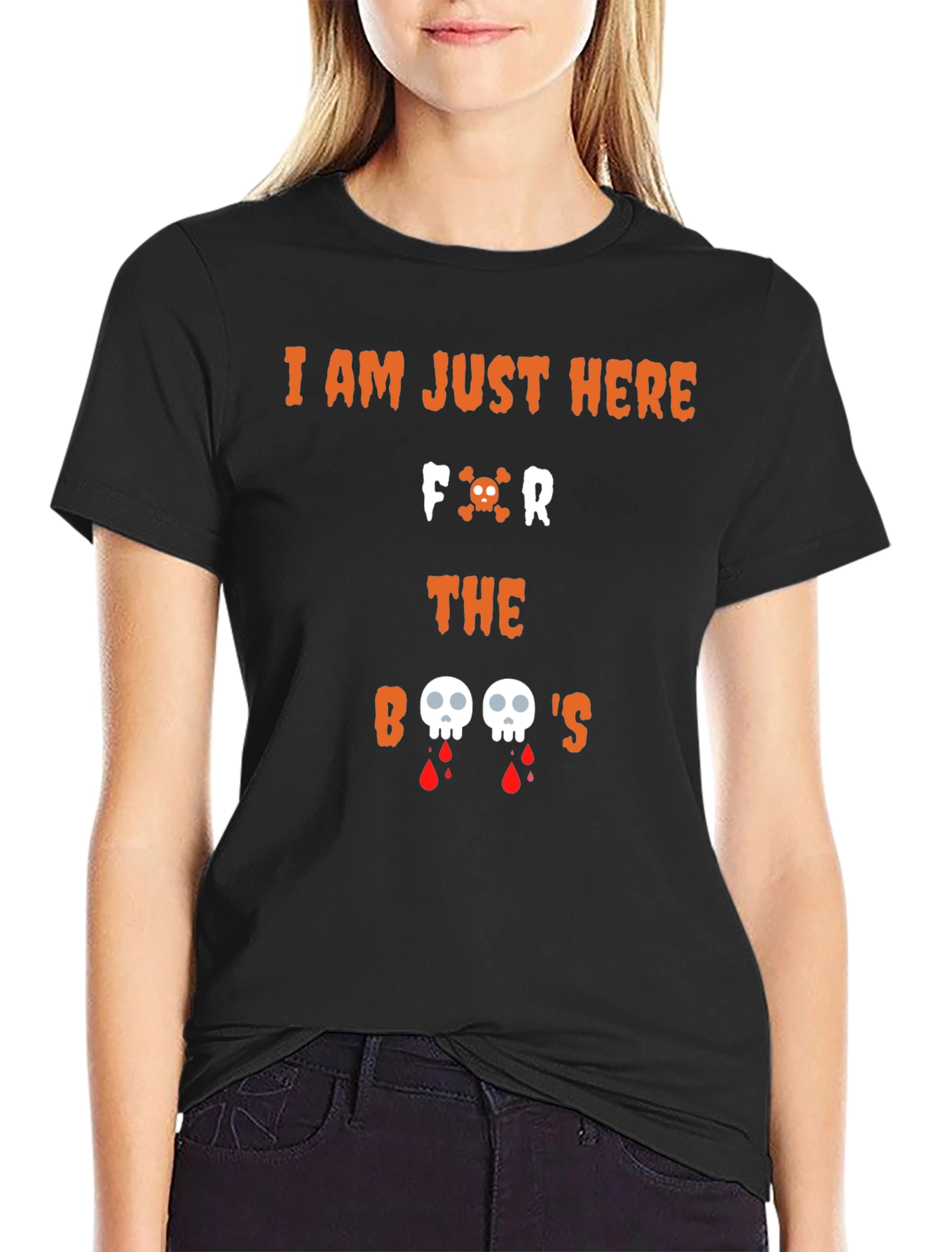 Halloween Graphic Tee - Here for the Boos