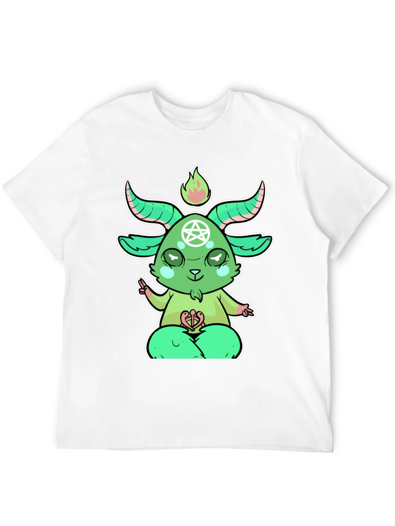 Cartoon Baphomet T-Shirt - Black Cotton Tee