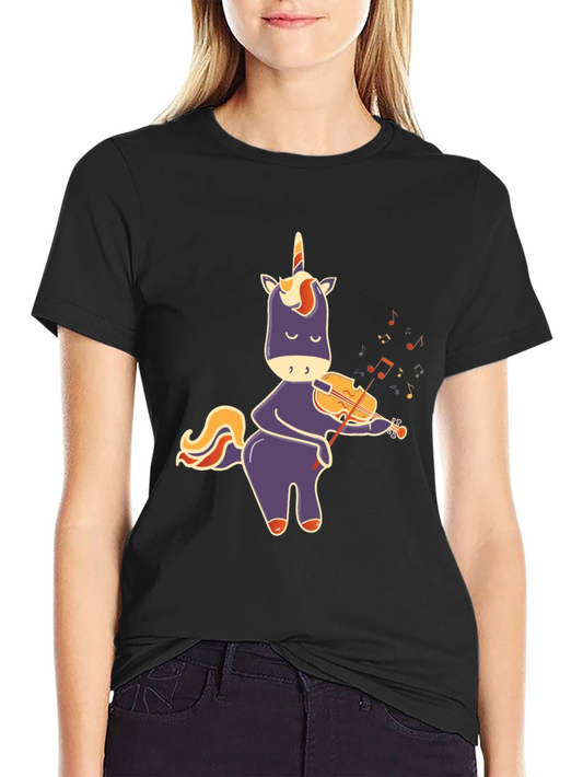 Unicorn Playing Violin T-Shirt