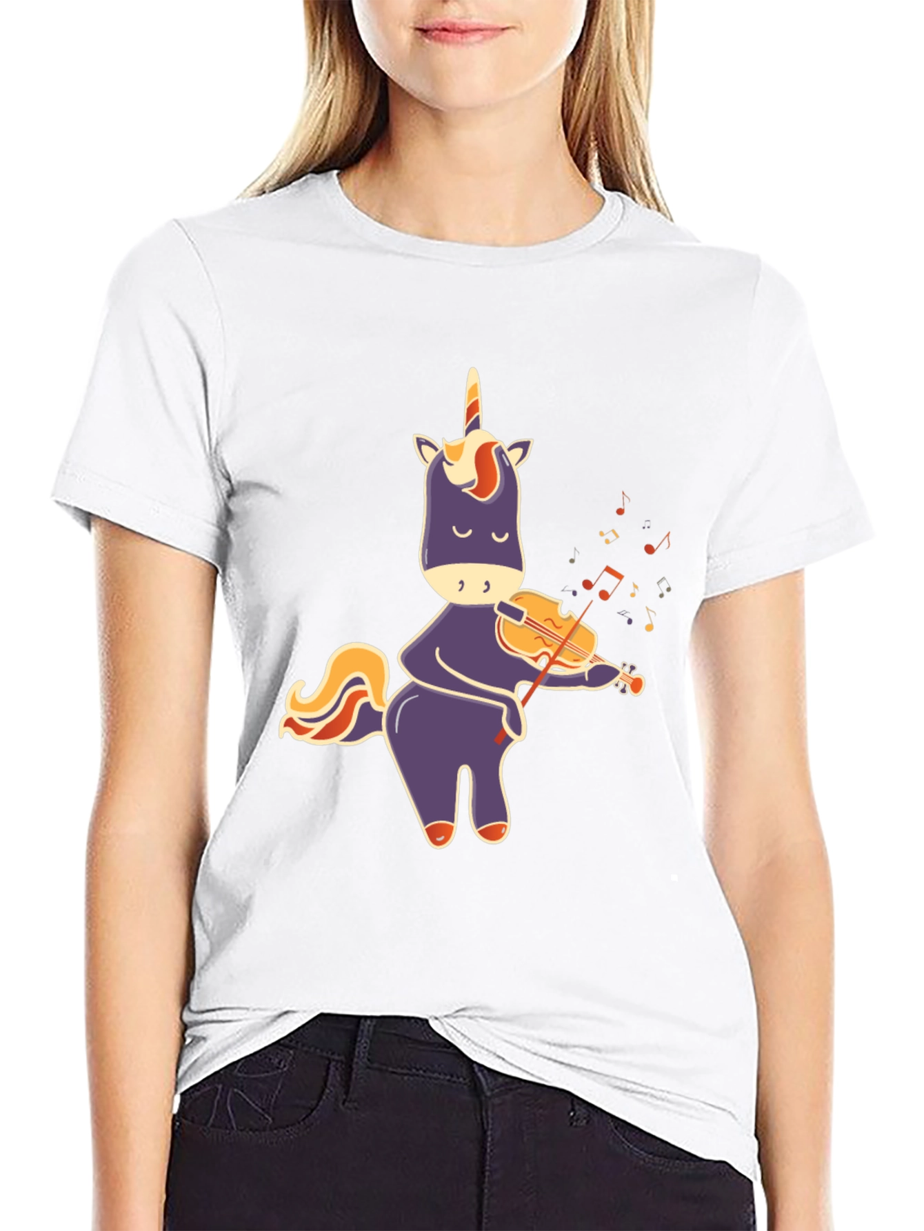 Unicorn Playing Violin T-Shirt