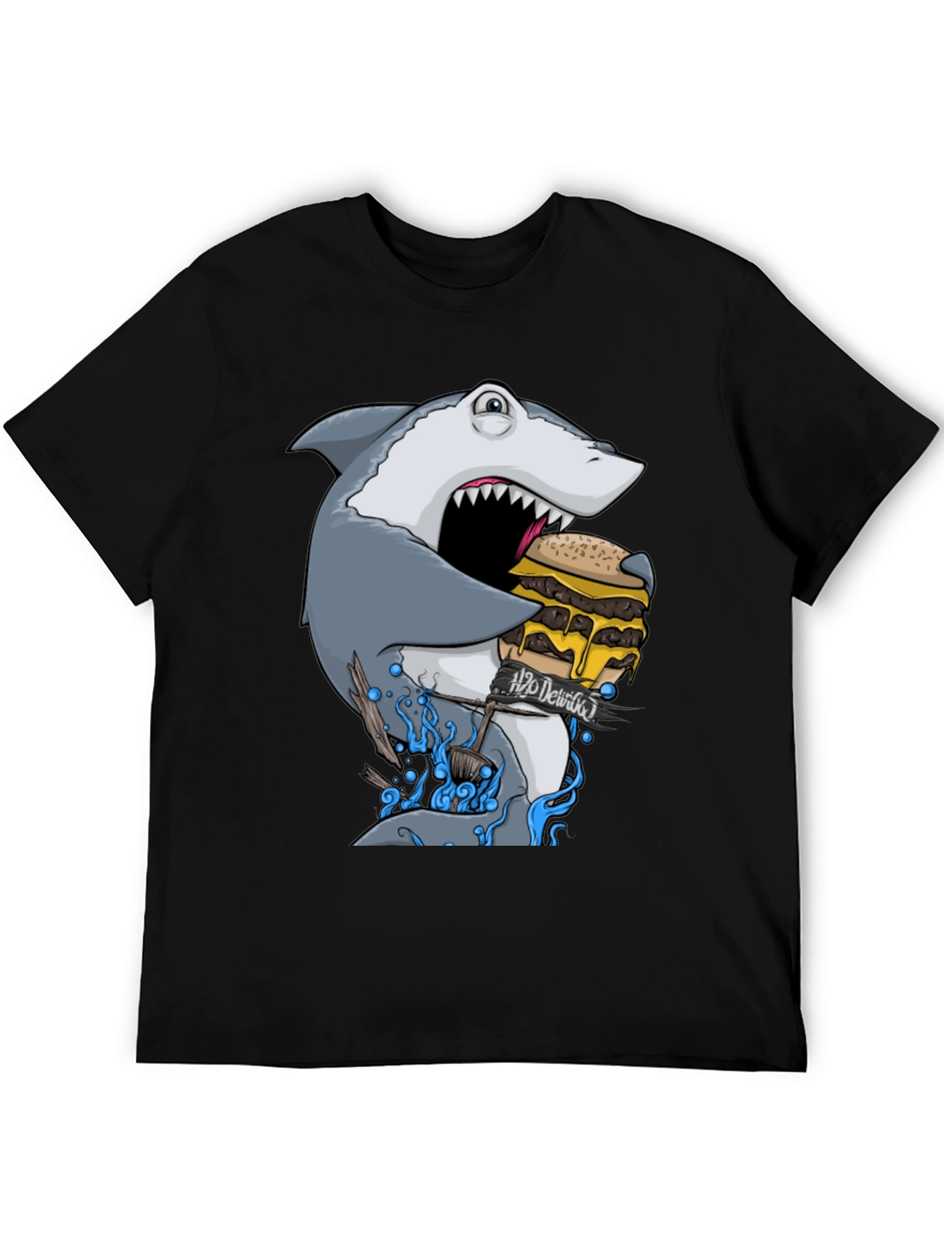 Shark Eating Burger Graphic Tee