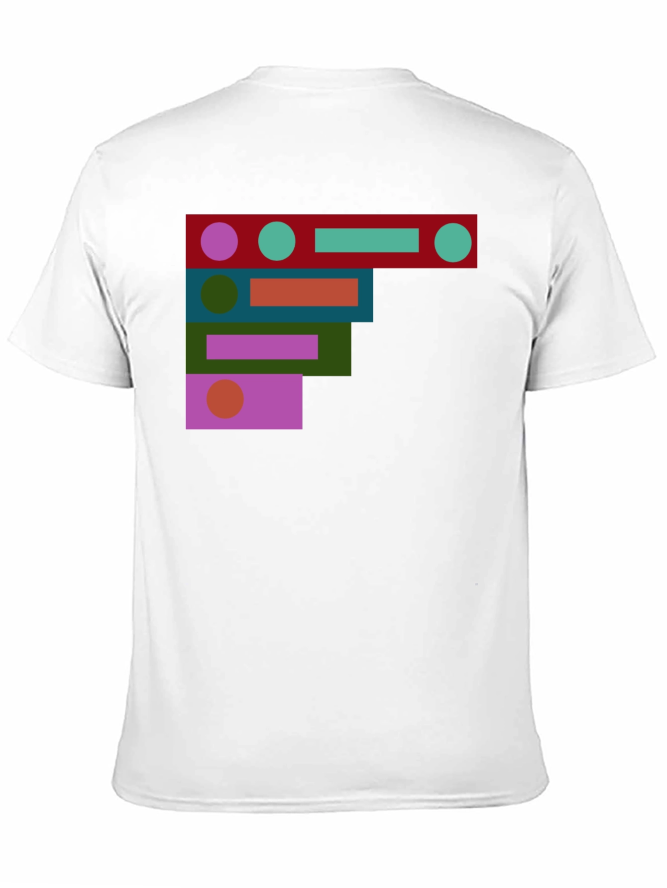 Abstract Geometric Shapes Black T-Shirt