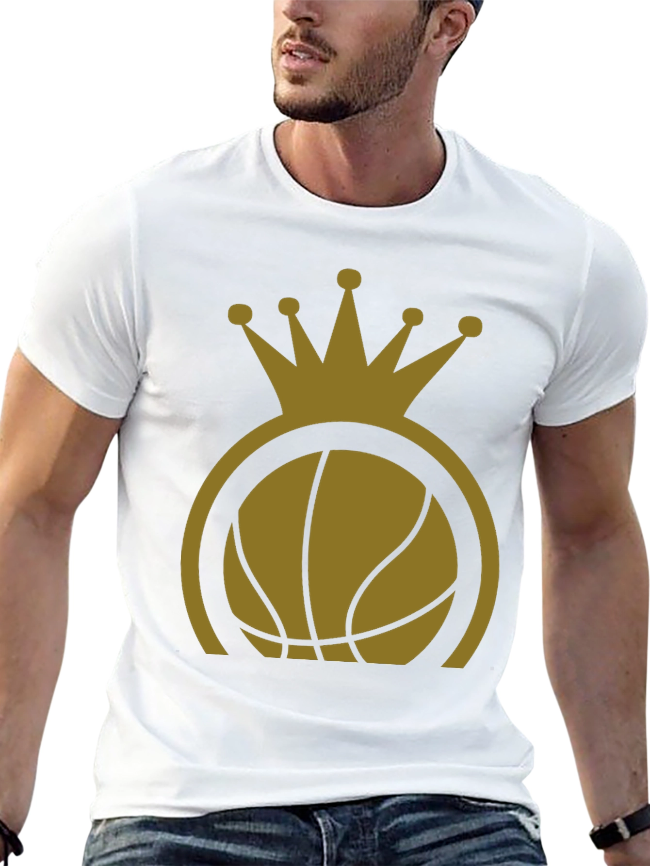 Basketball King T-Shirt - Gold Crown Design