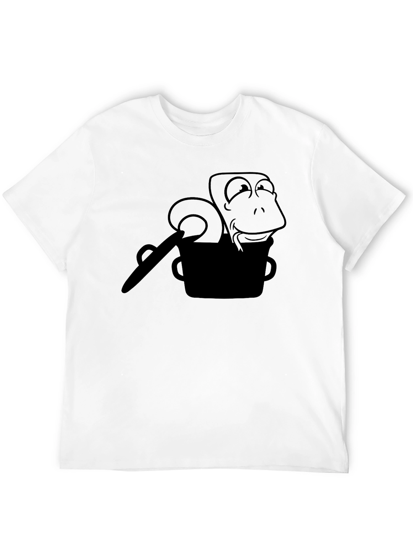 Black Graphic Tee - Snake Charmer Design