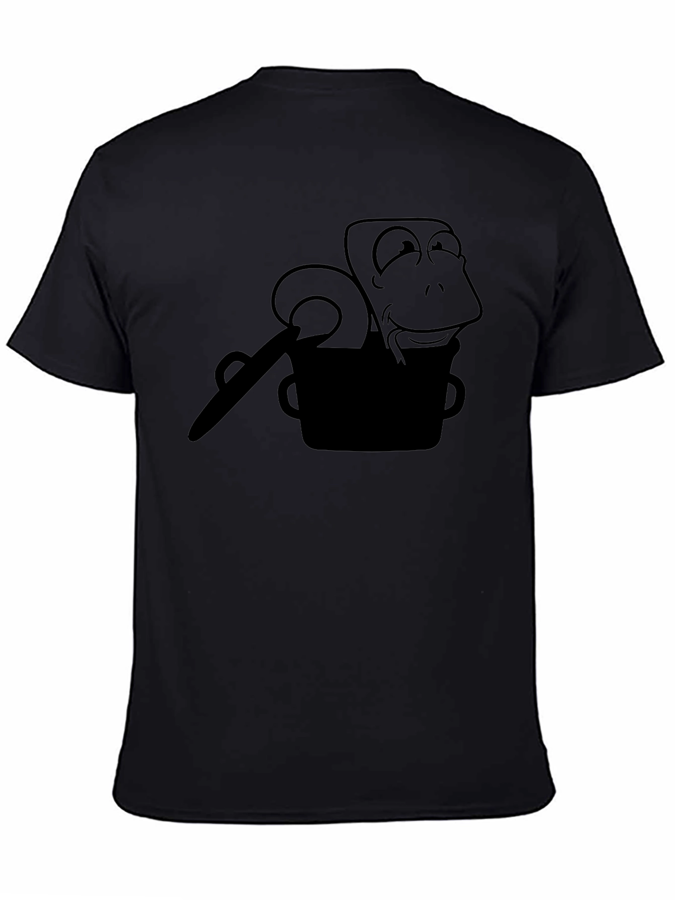 Black Graphic Tee - Snake Charmer Design