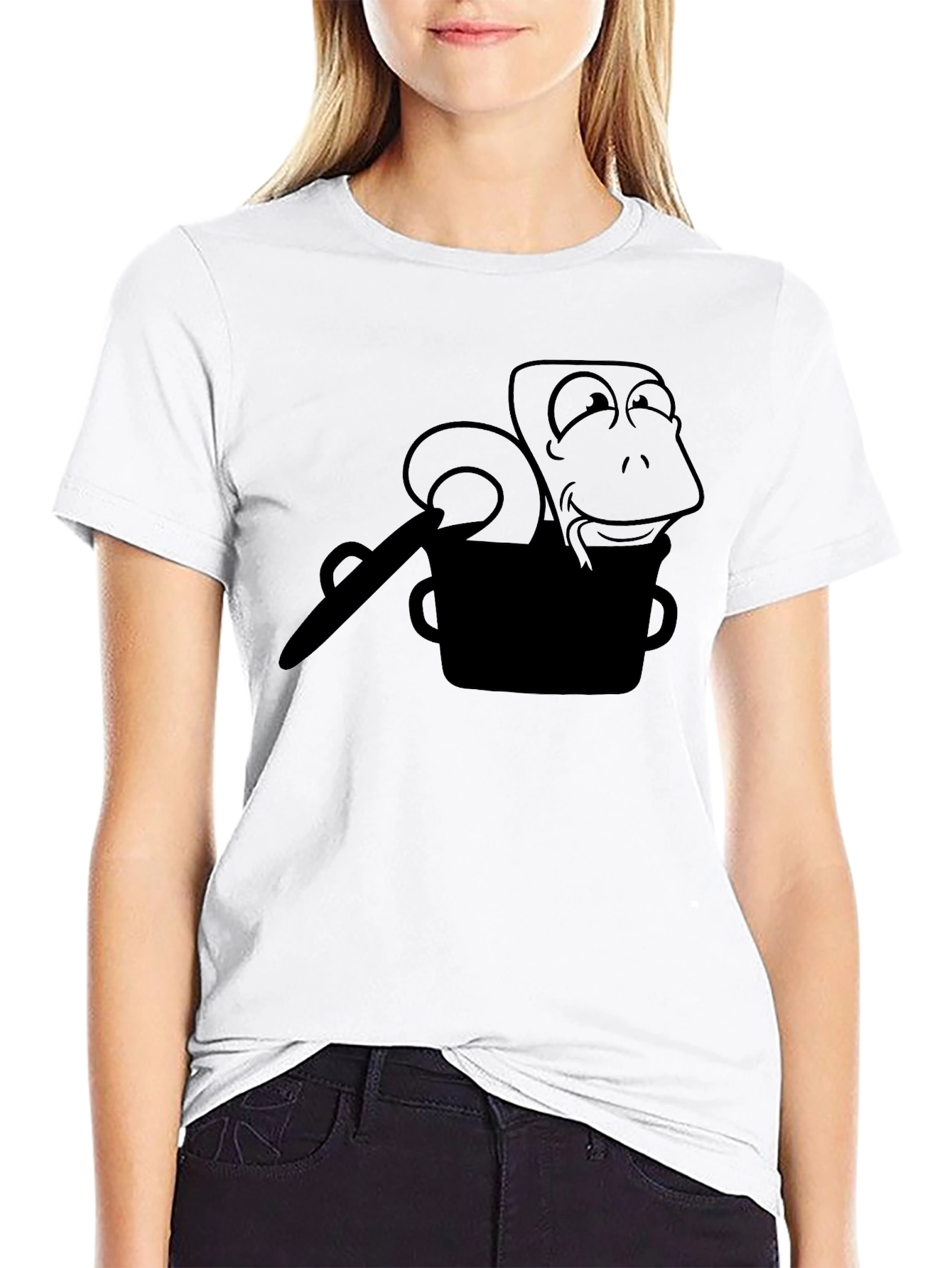 Black Graphic Tee - Snake Charmer Design